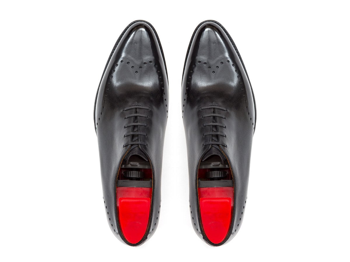 Tony - MTO - Shaded Black Calf - JKF Last - Single Leather Sole-Made To Order Wholecut Whole Cut Wingtip Oxfords-J.FitzPatrick Footwear