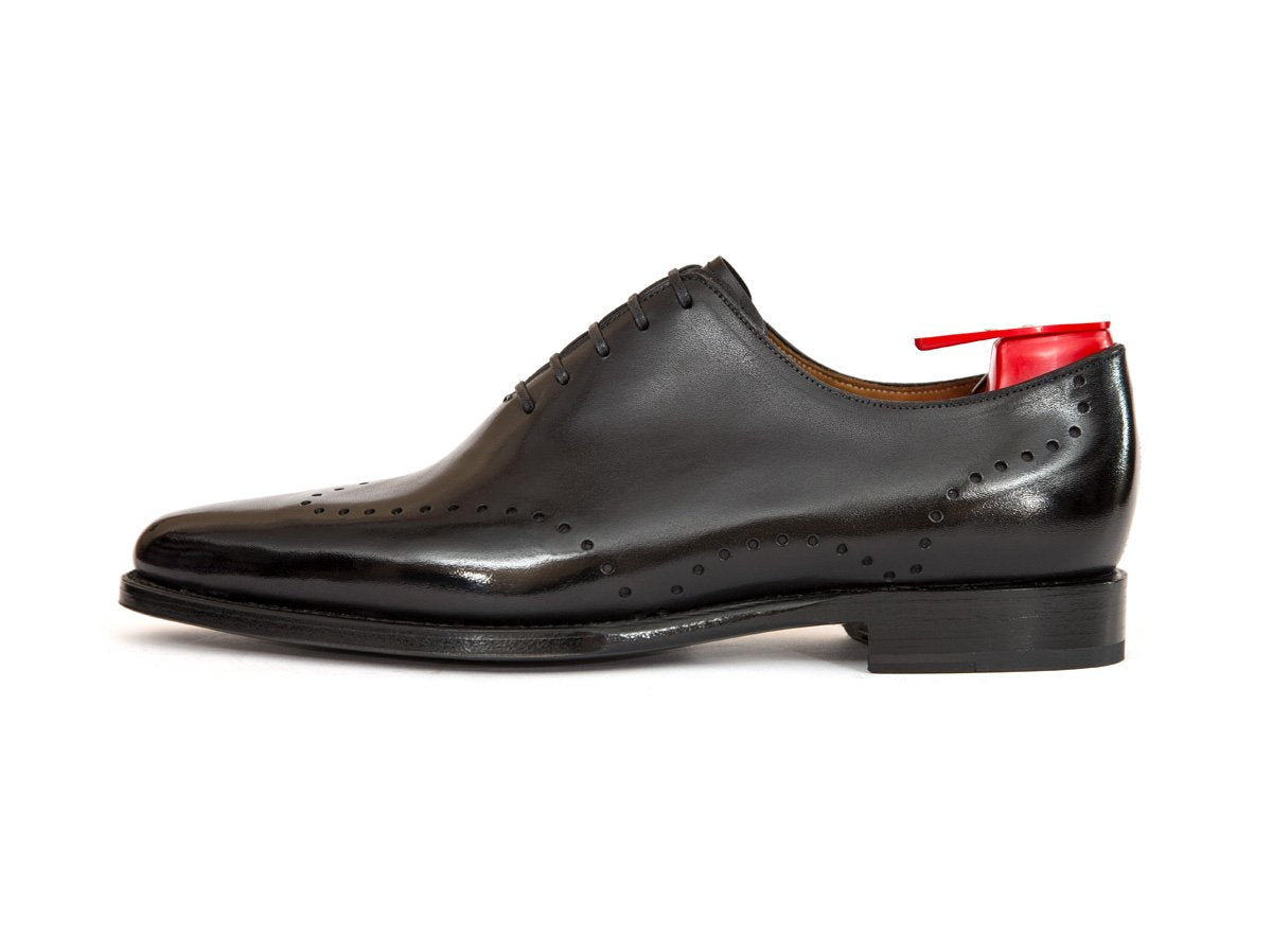 Tony - MTO - Shaded Black Calf - JKF Last - Single Leather Sole-Made To Order Wholecut Whole Cut Wingtip Oxfords-J.FitzPatrick Footwear