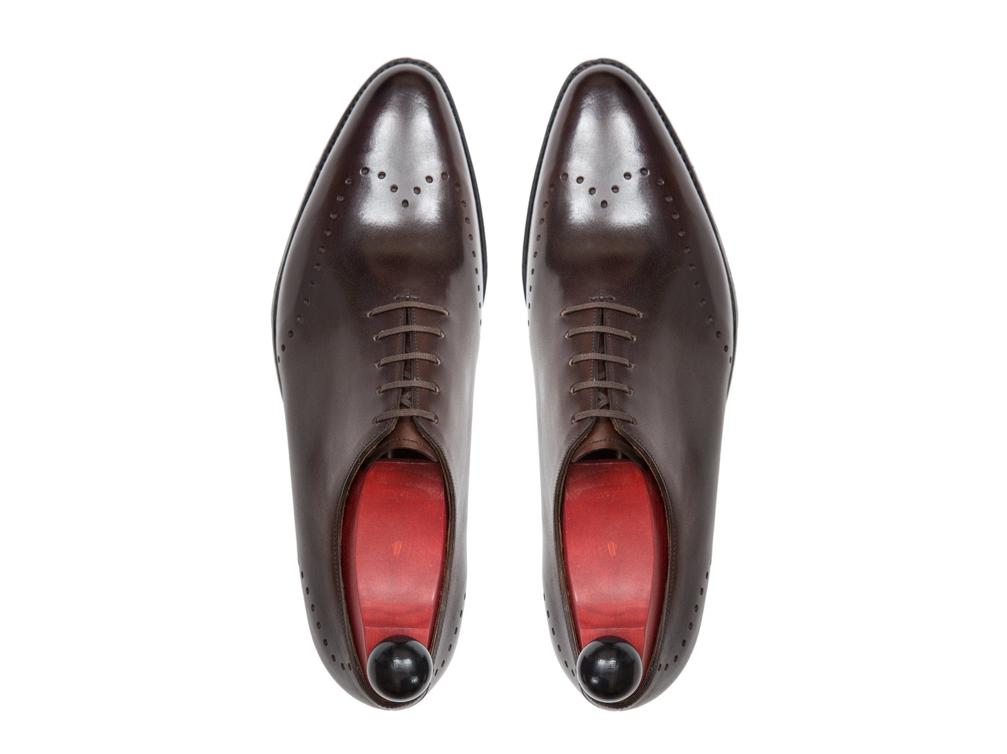Tony - MTO - Shaded Dark Brown Calf- JKF Last - Single Leather Sole-Made To Order Wholecut Whole Cut Wingtip Oxfords-J.FitzPatrick Footwear
