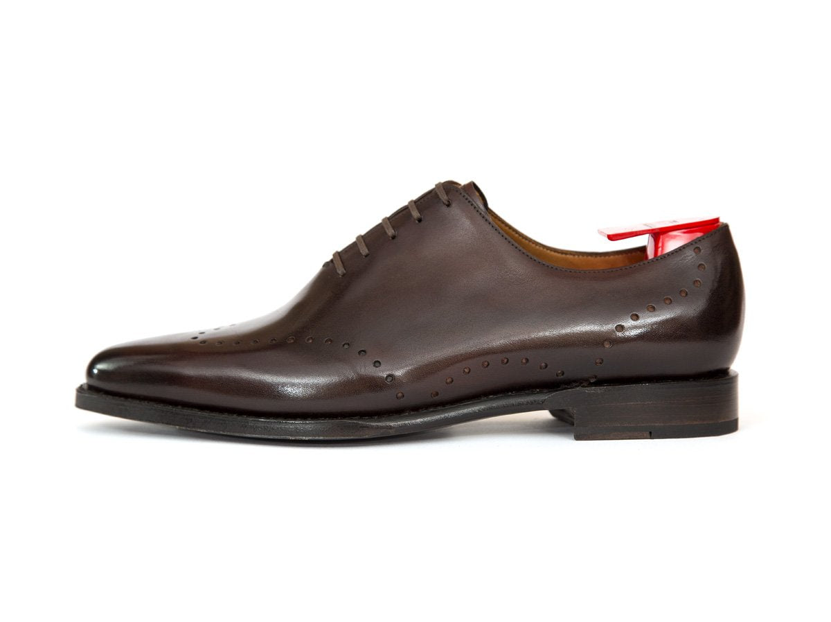 Tony - MTO - Shaded Dark Brown Calf- JKF Last - Single Leather Sole-Made To Order Wholecut Whole Cut Wingtip Oxfords-J.FitzPatrick Footwear