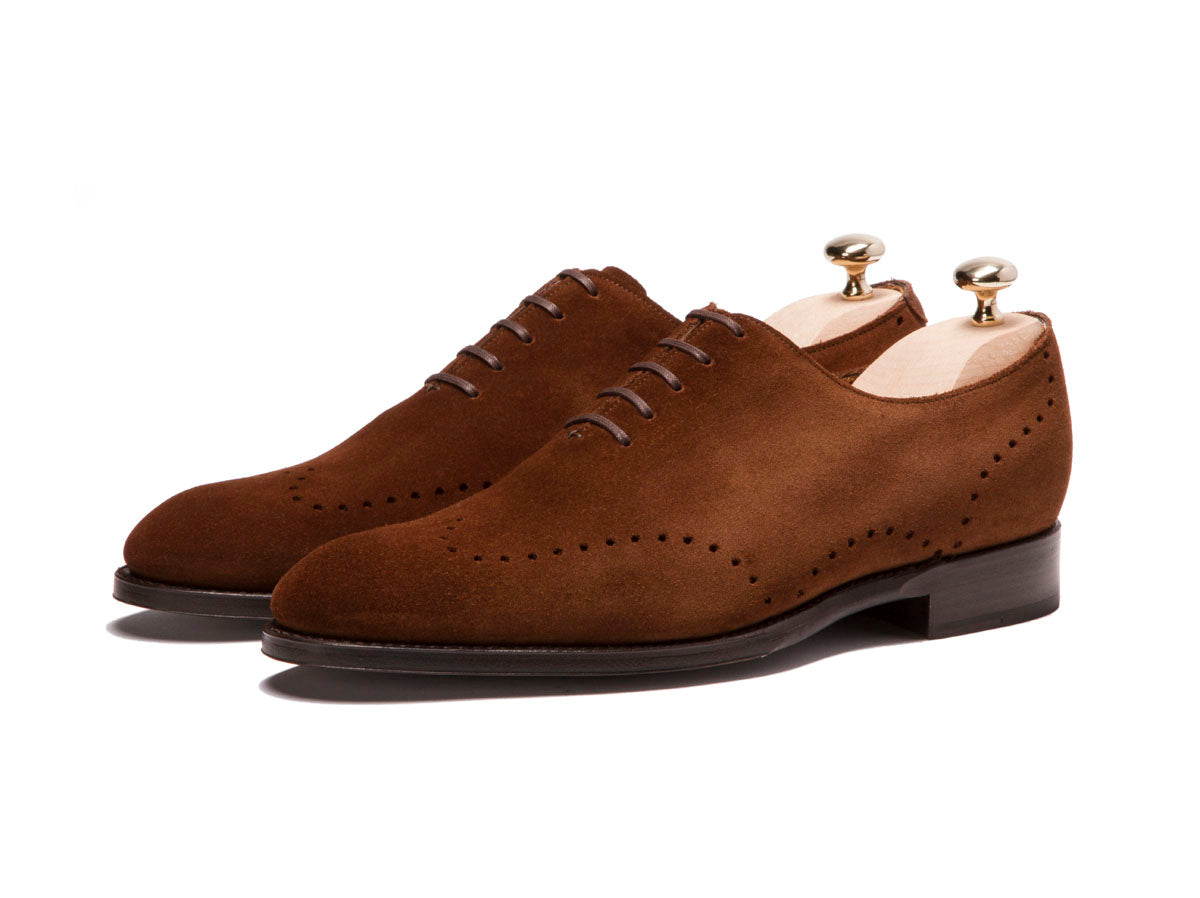 Tony - MTO - Snuff Suede - NGT Last - Single Leather Sole-Made To Order Wholecut Whole Cut Wingtip Oxfords-J.FitzPatrick Footwear