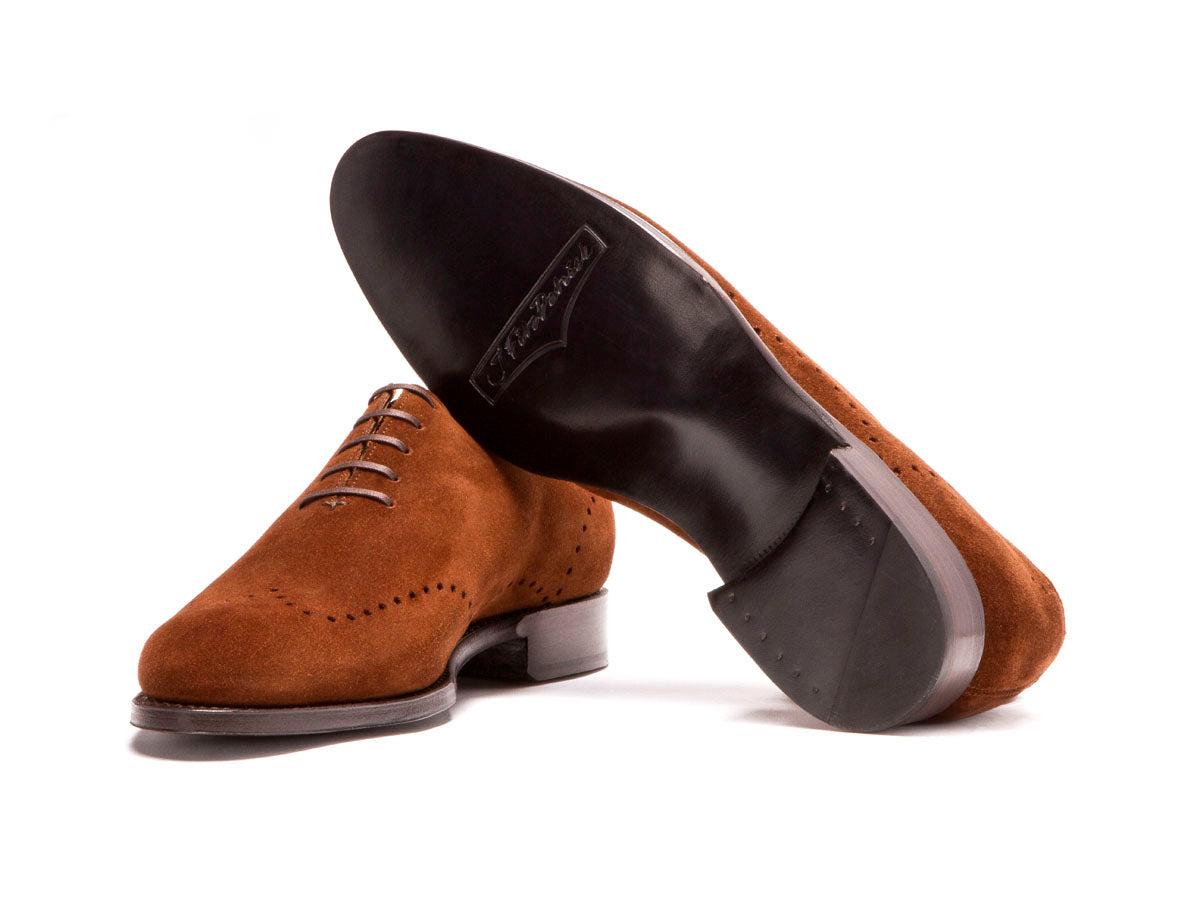 Tony - MTO - Snuff Suede - NGT Last - Single Leather Sole-Made To Order Wholecut Whole Cut Wingtip Oxfords-J.FitzPatrick Footwear