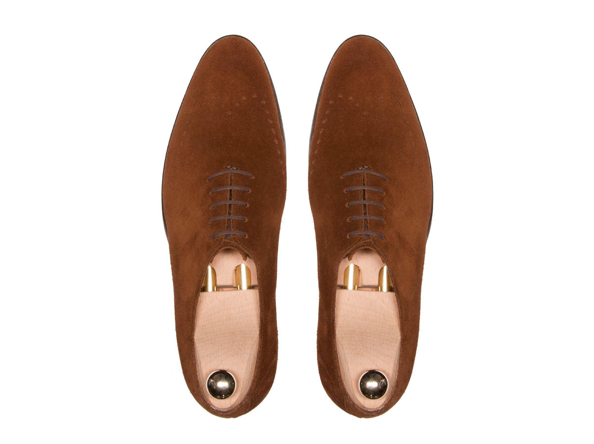 Tony - MTO - Snuff Suede - NGT Last - Single Leather Sole-Made To Order Wholecut Whole Cut Wingtip Oxfords-J.FitzPatrick Footwear