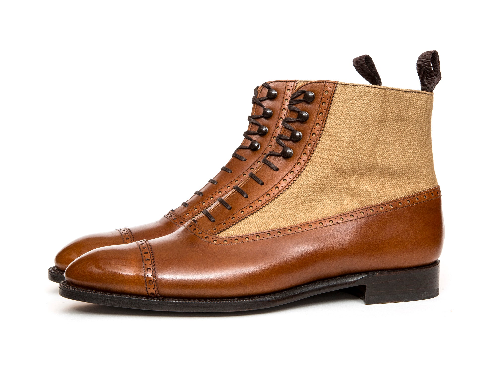 Tyler - MTO - Maple Calf / Hemp Canvas - NGT Last - Single Leather Sole-Made To Order Boot Spectator Balmoral-J.FitzPatrick Footwear