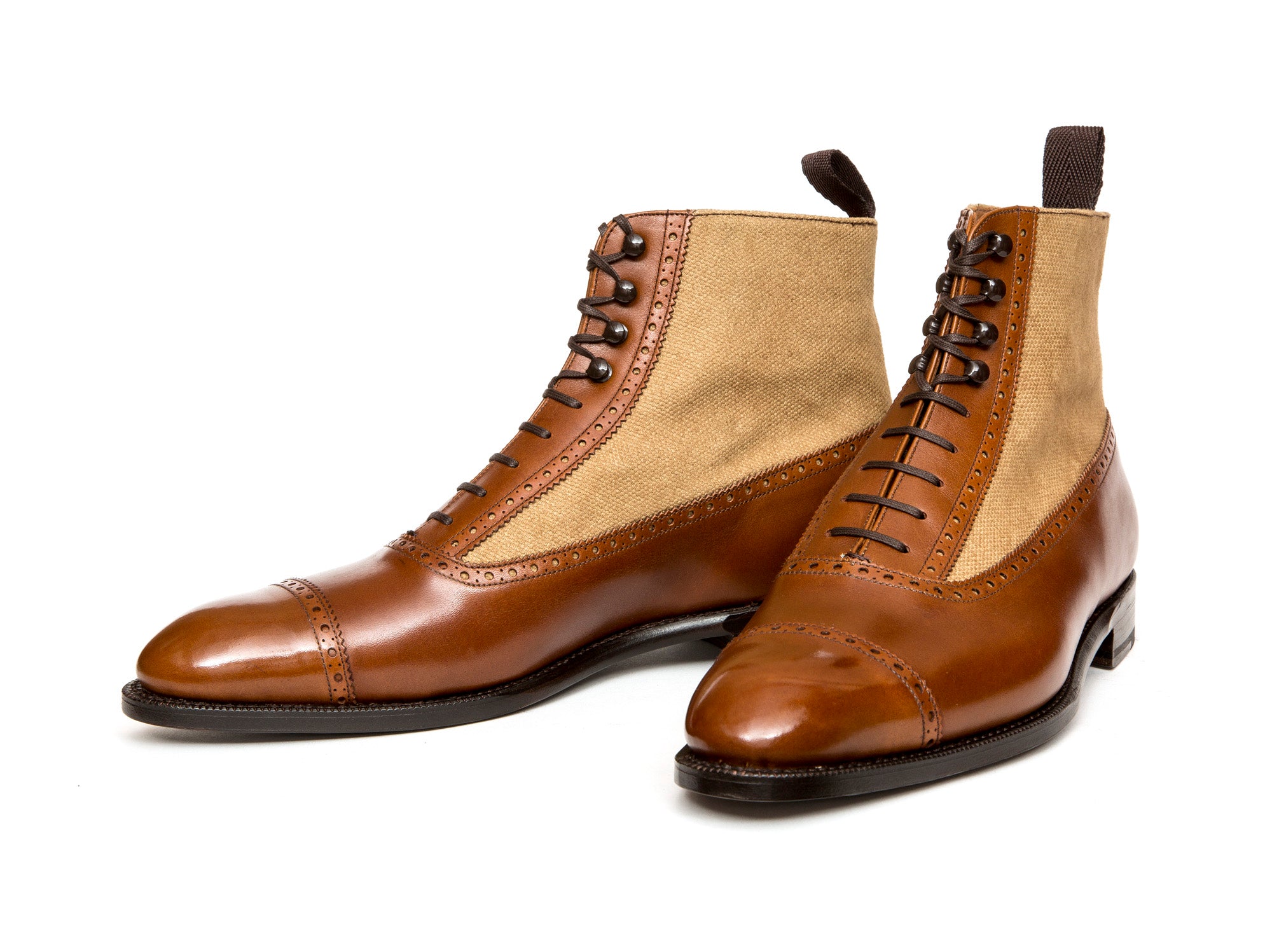 Tyler - MTO - Maple Calf / Hemp Canvas - NGT Last - Single Leather Sole-Made To Order Boot Spectator Balmoral-J.FitzPatrick Footwear