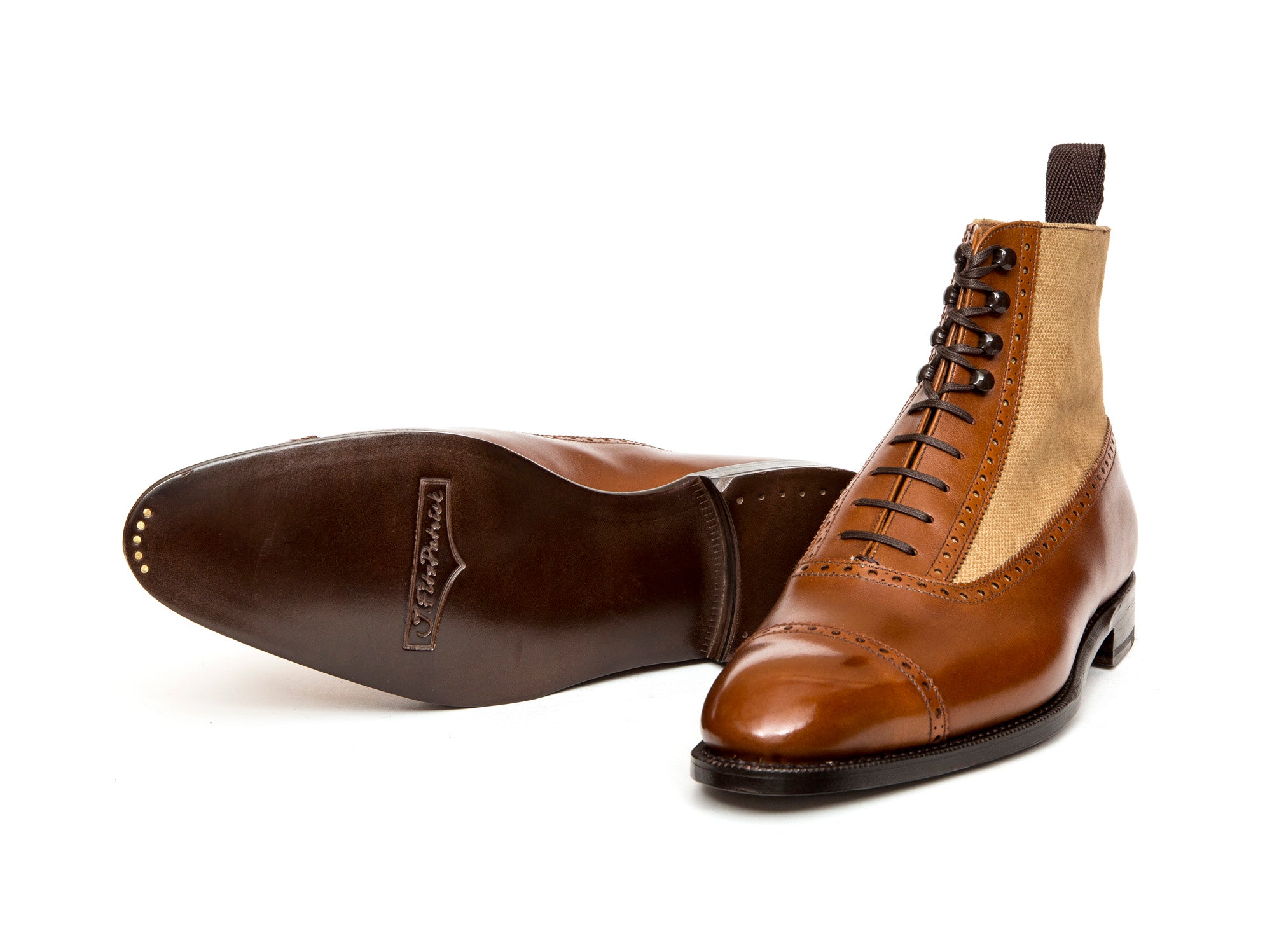 Tyler - MTO - Maple Calf / Hemp Canvas - NGT Last - Single Leather Sole-Made To Order Boot Spectator Balmoral-J.FitzPatrick Footwear