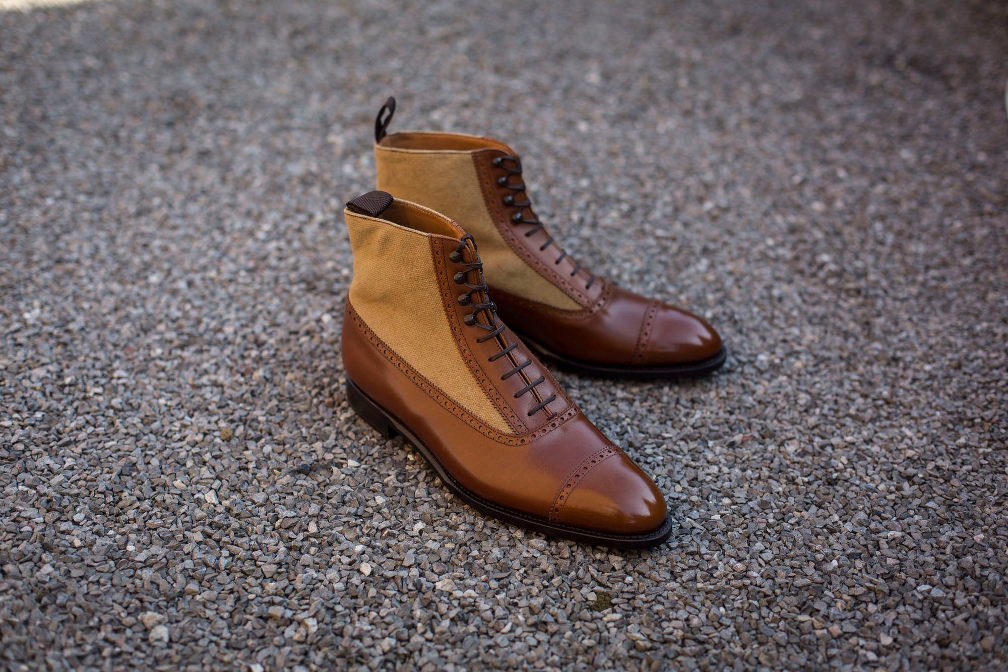 Tyler - MTO - Maple Calf / Hemp Canvas - NGT Last - Single Leather Sole-Made To Order Boot Spectator Balmoral-J.FitzPatrick Footwear