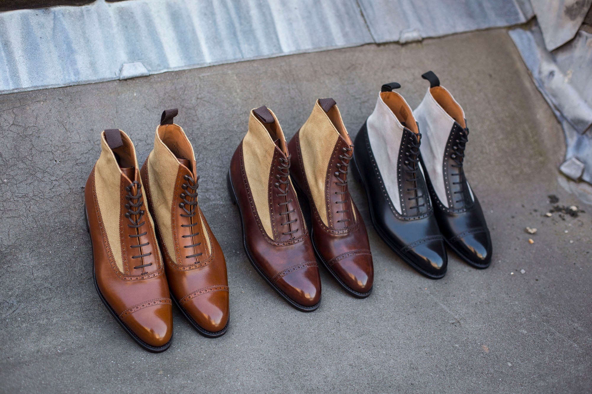Tyler - MTO - Maple Calf / Hemp Canvas - NGT Last - Single Leather Sole-Made To Order Boot Spectator Balmoral-J.FitzPatrick Footwear