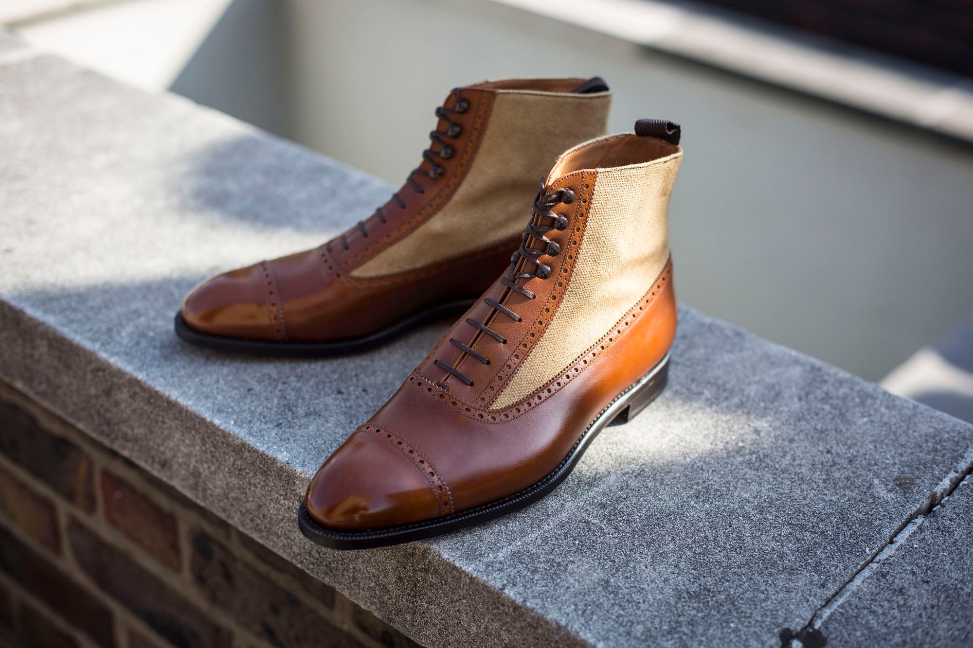 Tyler - MTO - Maple Calf / Hemp Canvas - NGT Last - Single Leather Sole-Made To Order Boot Spectator Balmoral-J.FitzPatrick Footwear
