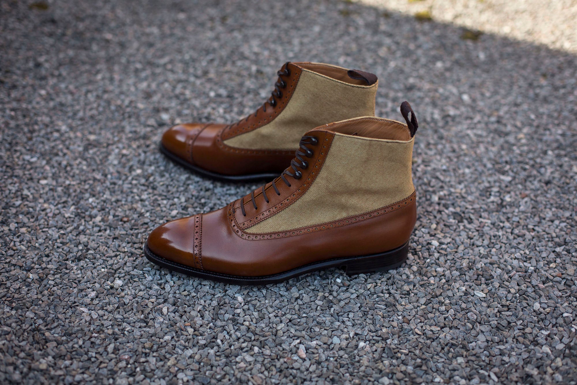 Tyler - MTO - Maple Calf / Hemp Canvas - NGT Last - Single Leather Sole-Made To Order Boot Spectator Balmoral-J.FitzPatrick Footwear