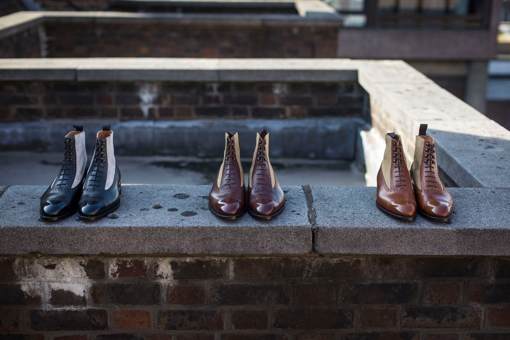 Tyler - MTO - Walnut Museum Calf / Hemp Canvas - NGT Last - Single Leather Sole-Made To Order Boot Spectator Balmoral-J.FitzPatrick Footwear