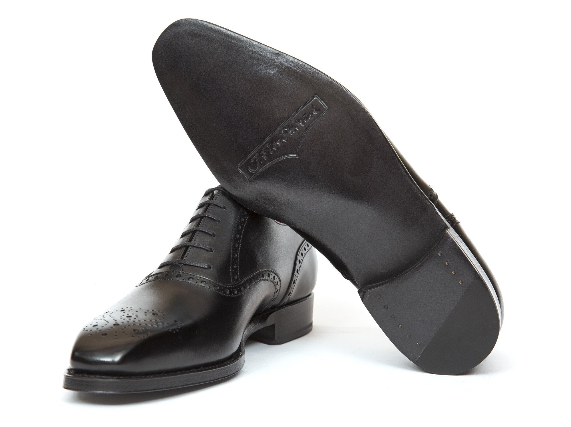 Wallingford ll - MTO - Black Calf - MGF Last - Single Leather Sole-Made To Order Medallion Brogue Oxfords-J.FitzPatrick Footwear