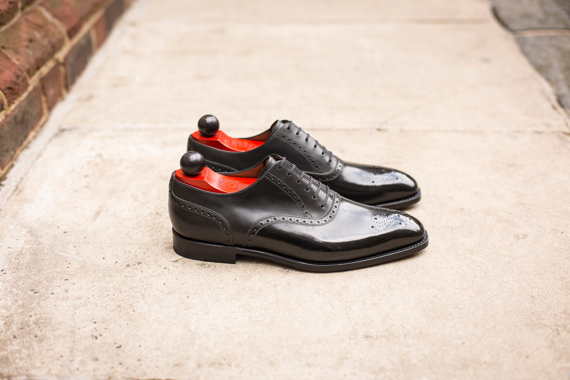 Wallingford - MTO - Black Calf - MGF Last - Single Leather Sole-Made To Order Medallion Brogue Oxfords-J.FitzPatrick Footwear