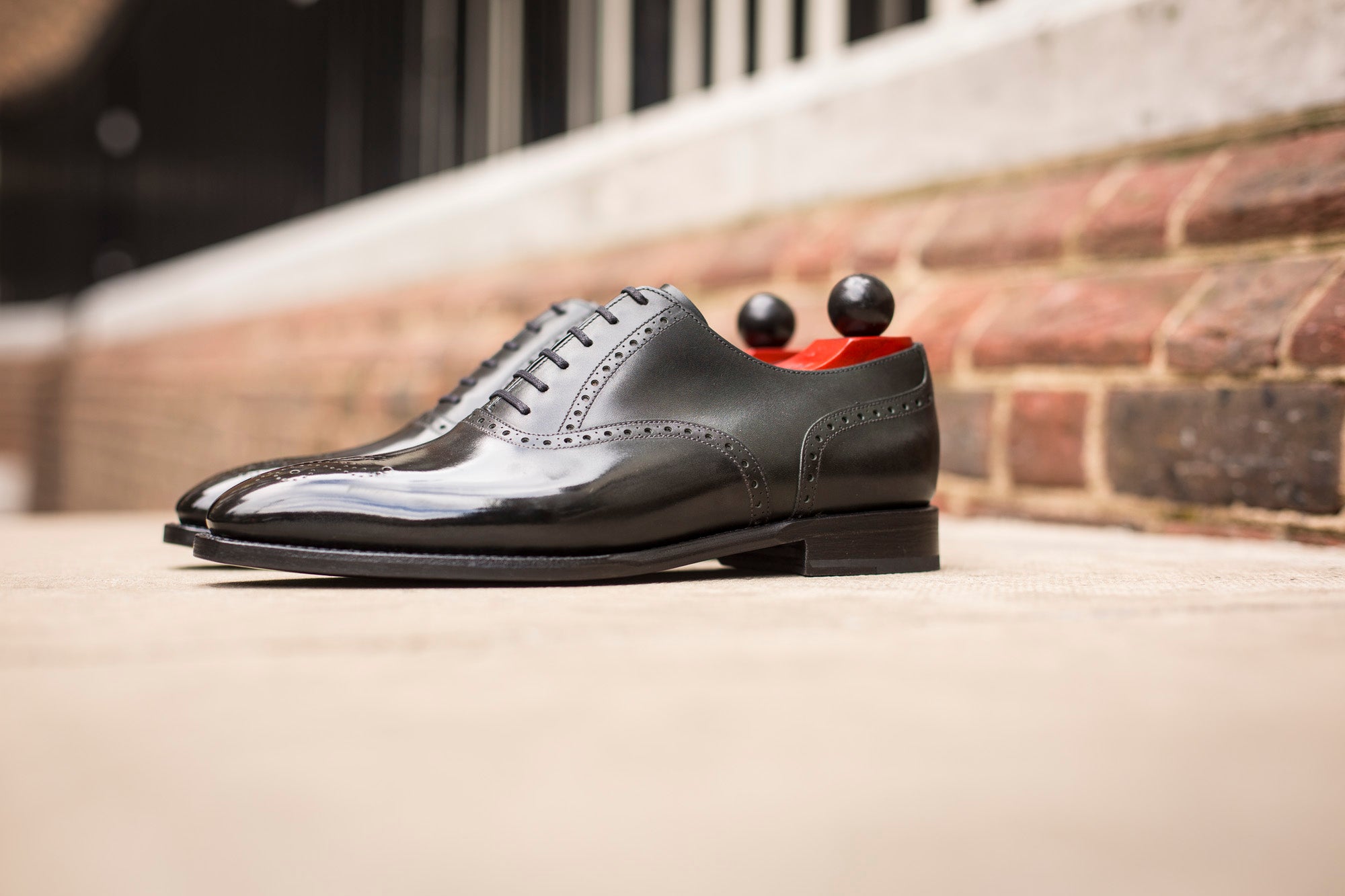 Wallingford - MTO - Black Calf - MGF Last - Single Leather Sole-Made To Order Medallion Brogue Oxfords-J.FitzPatrick Footwear