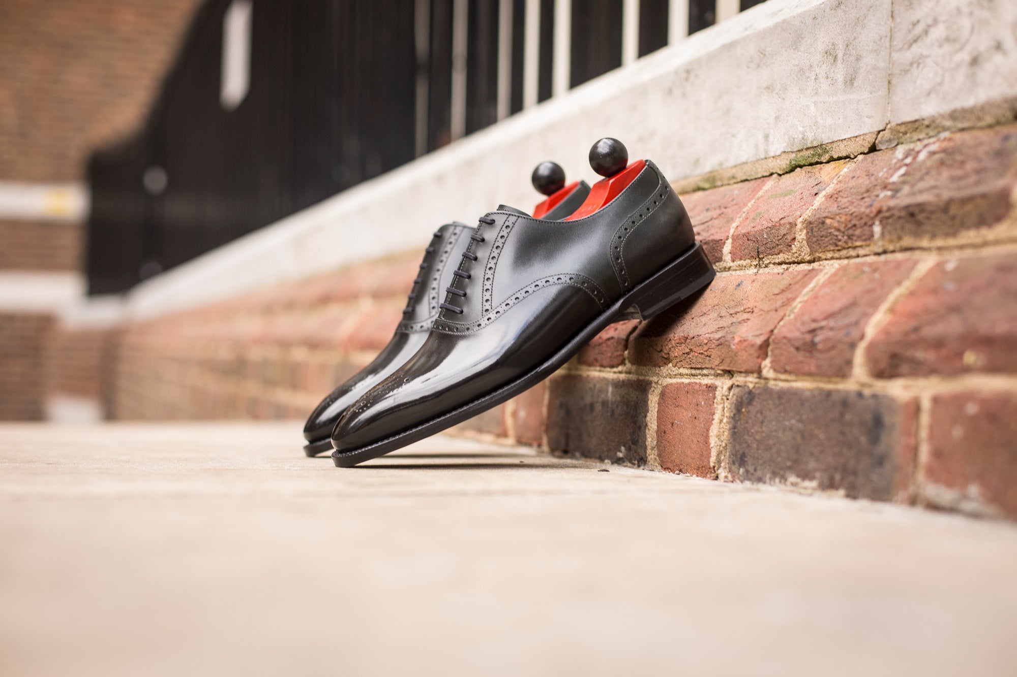 Wallingford - MTO - Black Calf - MGF Last - Single Leather Sole-Made To Order Medallion Brogue Oxfords-J.FitzPatrick Footwear