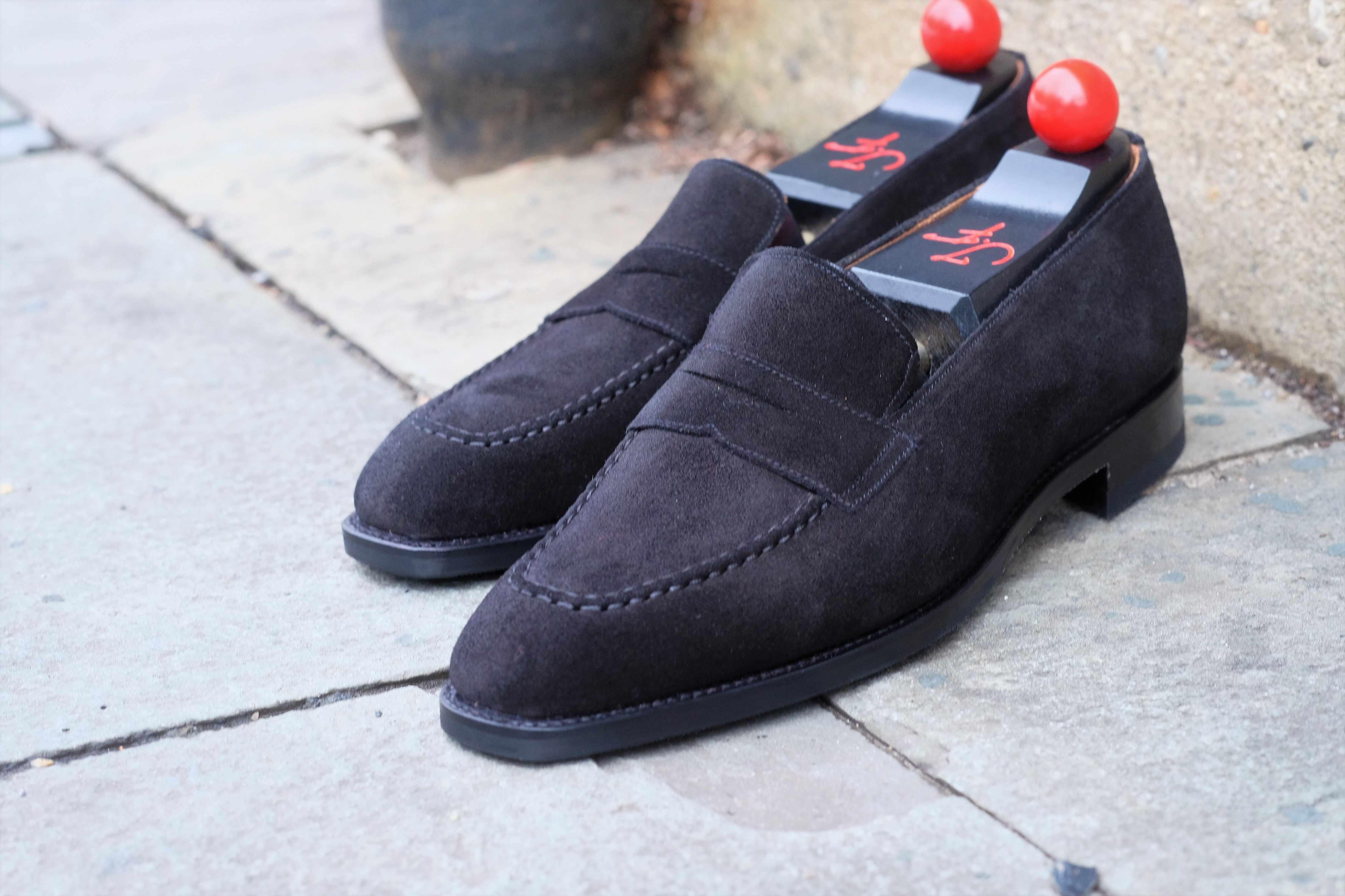 Washington - Black Suede-Penny Loafers-J.FitzPatrick Footwear