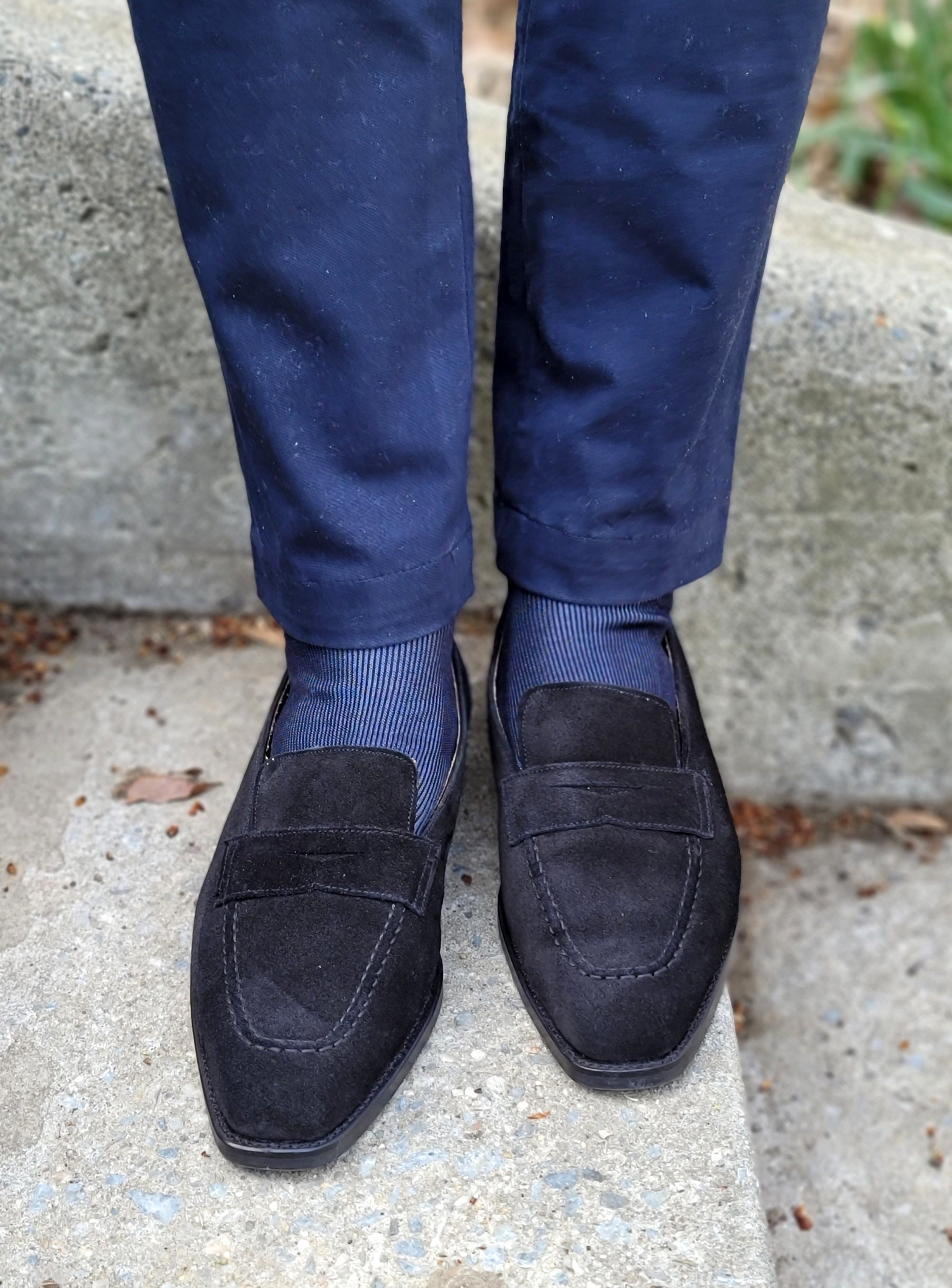 Washington - Black Suede-Penny Loafers-J.FitzPatrick Footwear