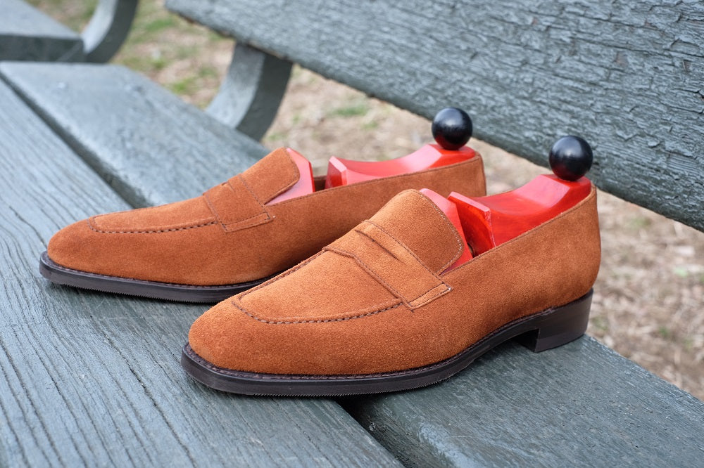 Washington - Cumin Suede-Penny Loafers-J.FitzPatrick Footwear