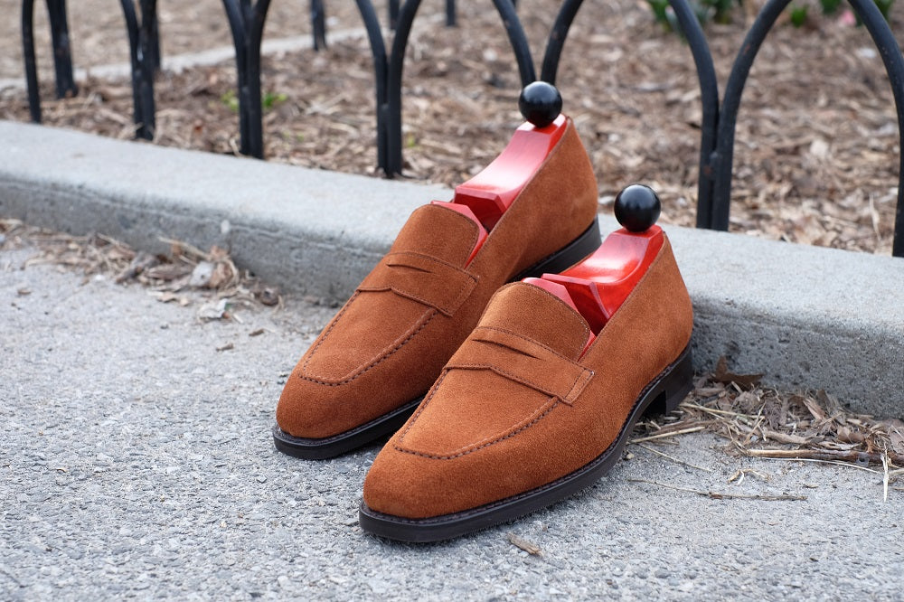 Washington - Cumin Suede-Penny Loafers-J.FitzPatrick Footwear