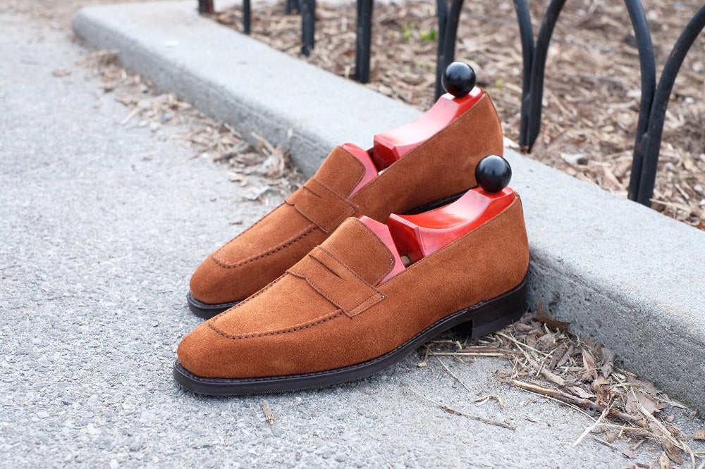 Washington - Cumin Suede-Penny Loafers-J.FitzPatrick Footwear