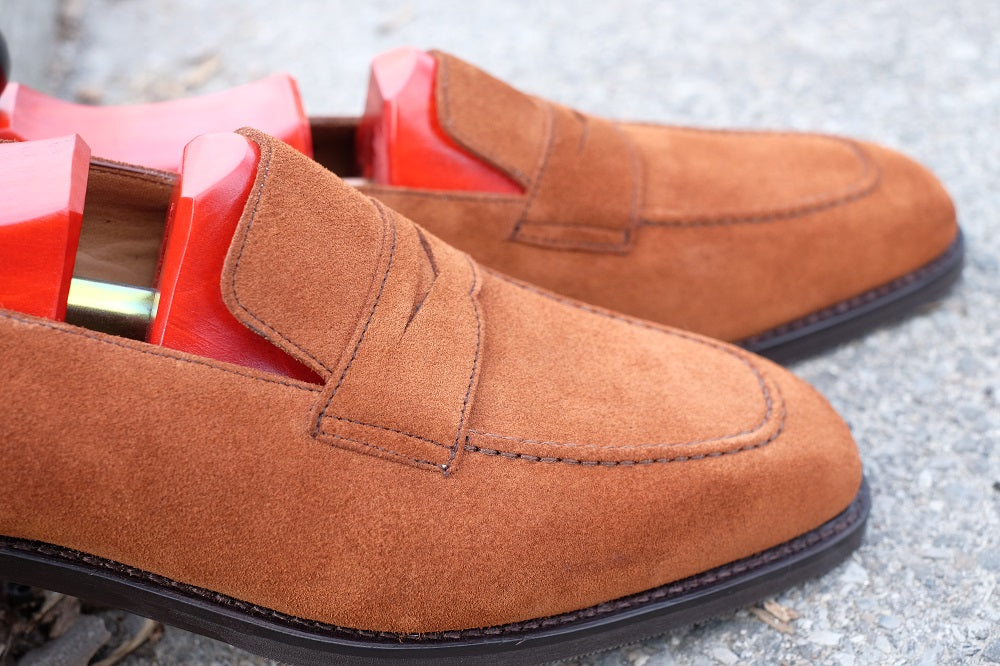 Washington - Cumin Suede-Penny Loafers-J.FitzPatrick Footwear