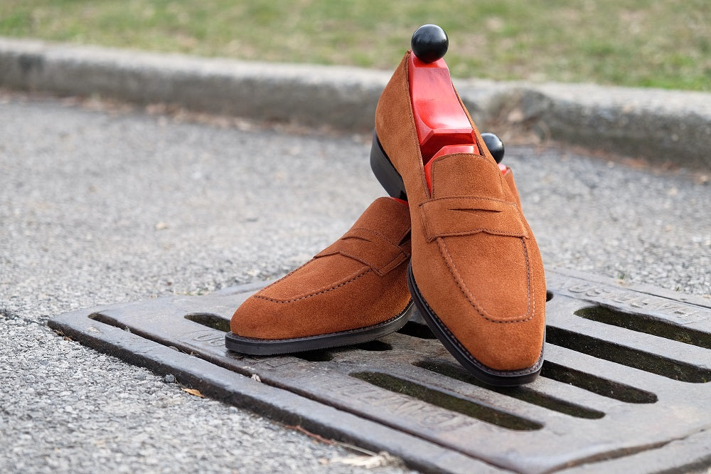 Washington - Cumin Suede-Penny Loafers-J.FitzPatrick Footwear