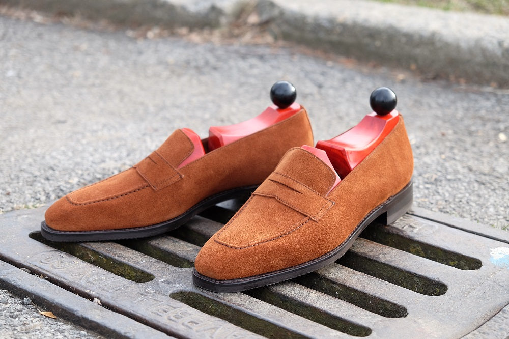Washington - Cumin Suede-Penny Loafers-J.FitzPatrick Footwear
