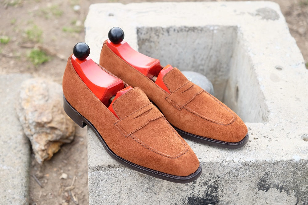 Washington - Cumin Suede-Penny Loafers-J.FitzPatrick Footwear