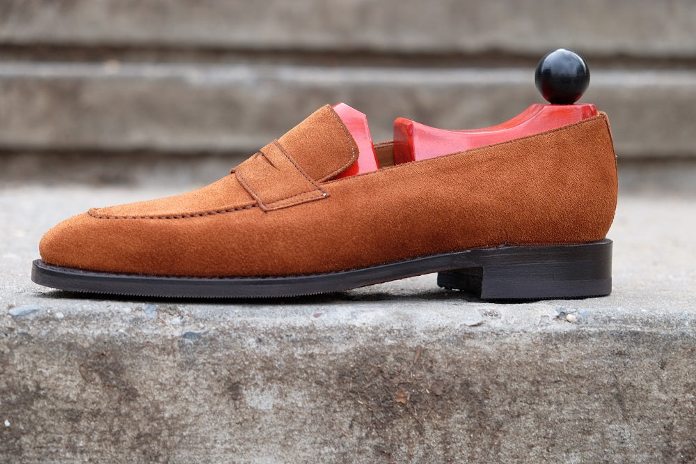Washington - Cumin Suede-Penny Loafers-J.FitzPatrick Footwear