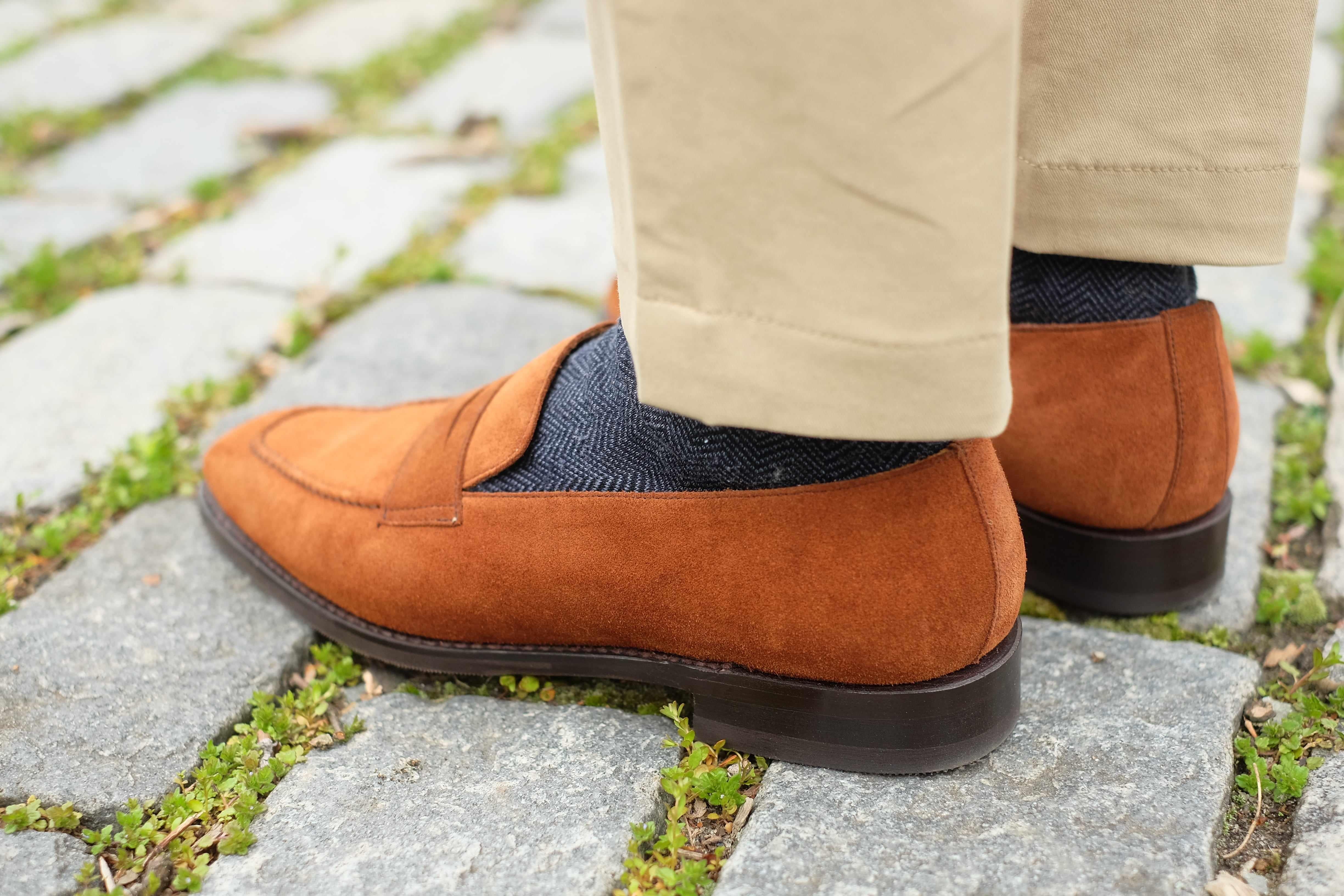 Washington - Cumin Suede-Penny Loafers-J.FitzPatrick Footwear