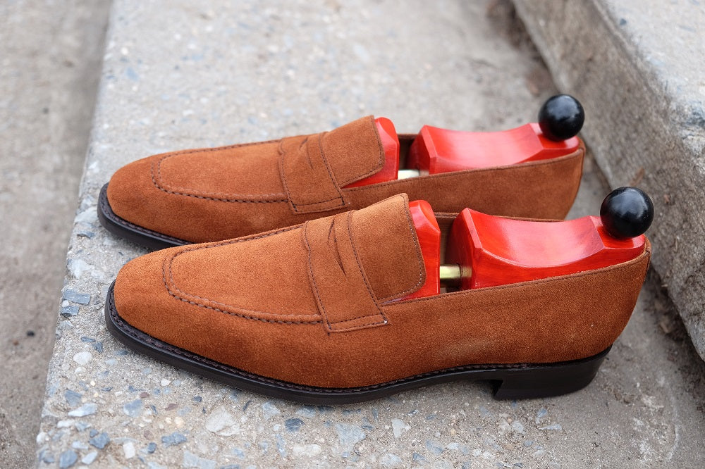Washington - Cumin Suede-Penny Loafers-J.FitzPatrick Footwear