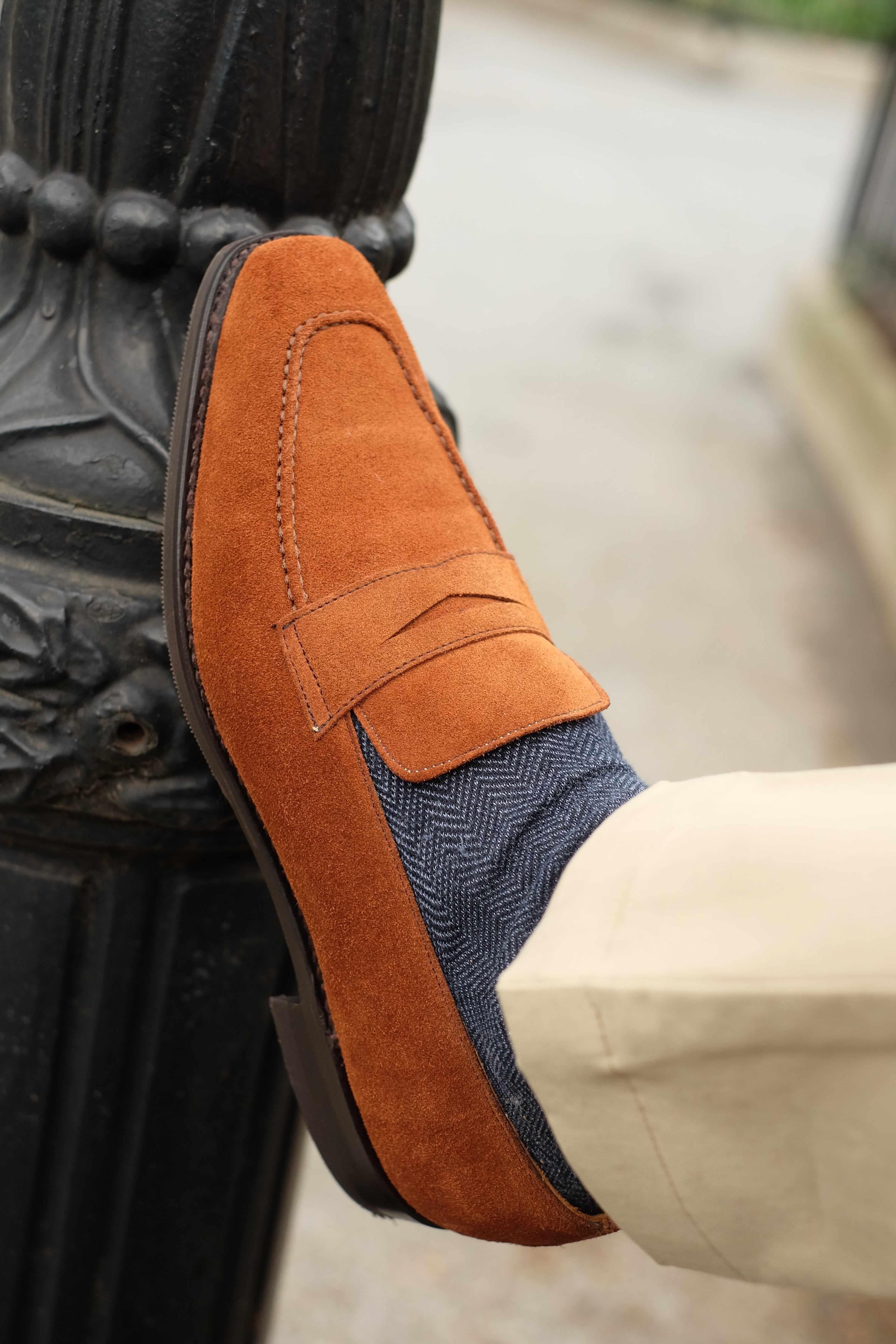 Washington - Cumin Suede-Penny Loafers-J.FitzPatrick Footwear