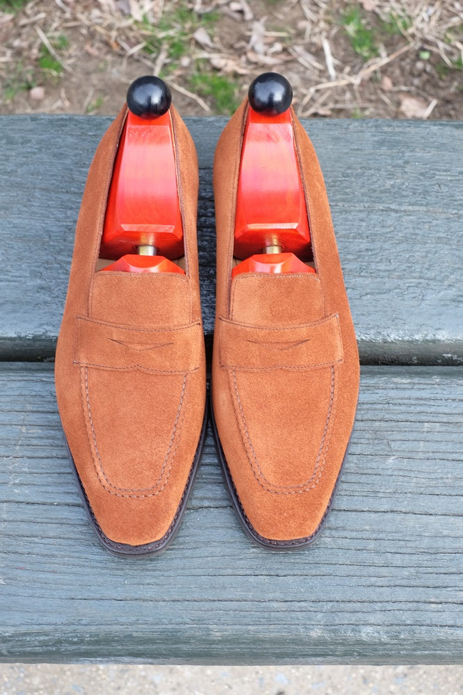 Washington - Cumin Suede-Penny Loafers-J.FitzPatrick Footwear