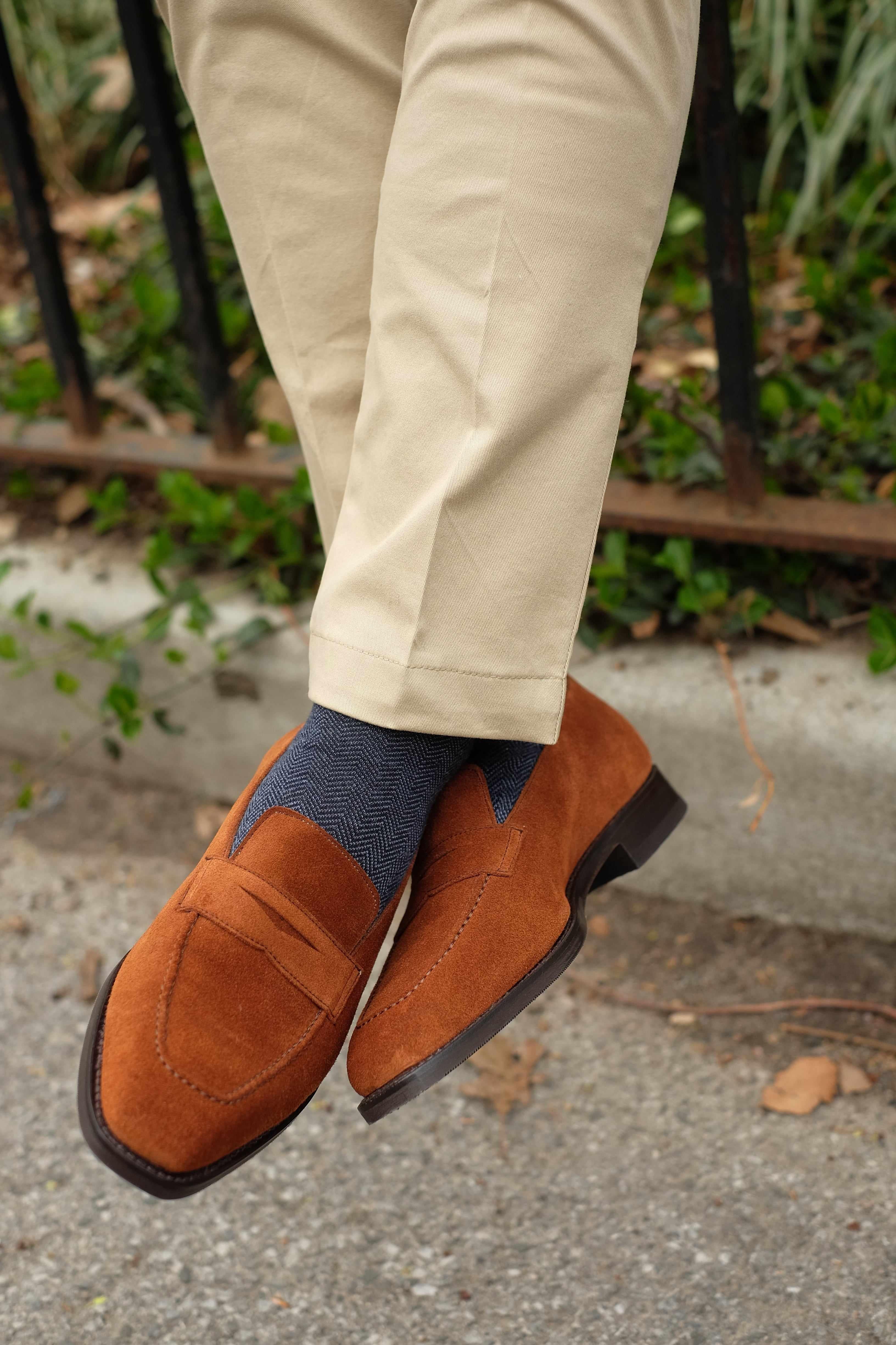 Washington - Cumin Suede-Penny Loafers-J.FitzPatrick Footwear