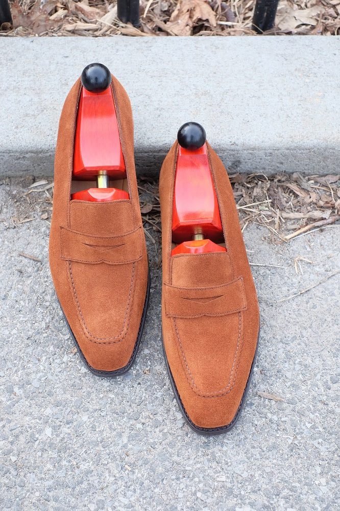 Washington - Cumin Suede-Penny Loafers-J.FitzPatrick Footwear
