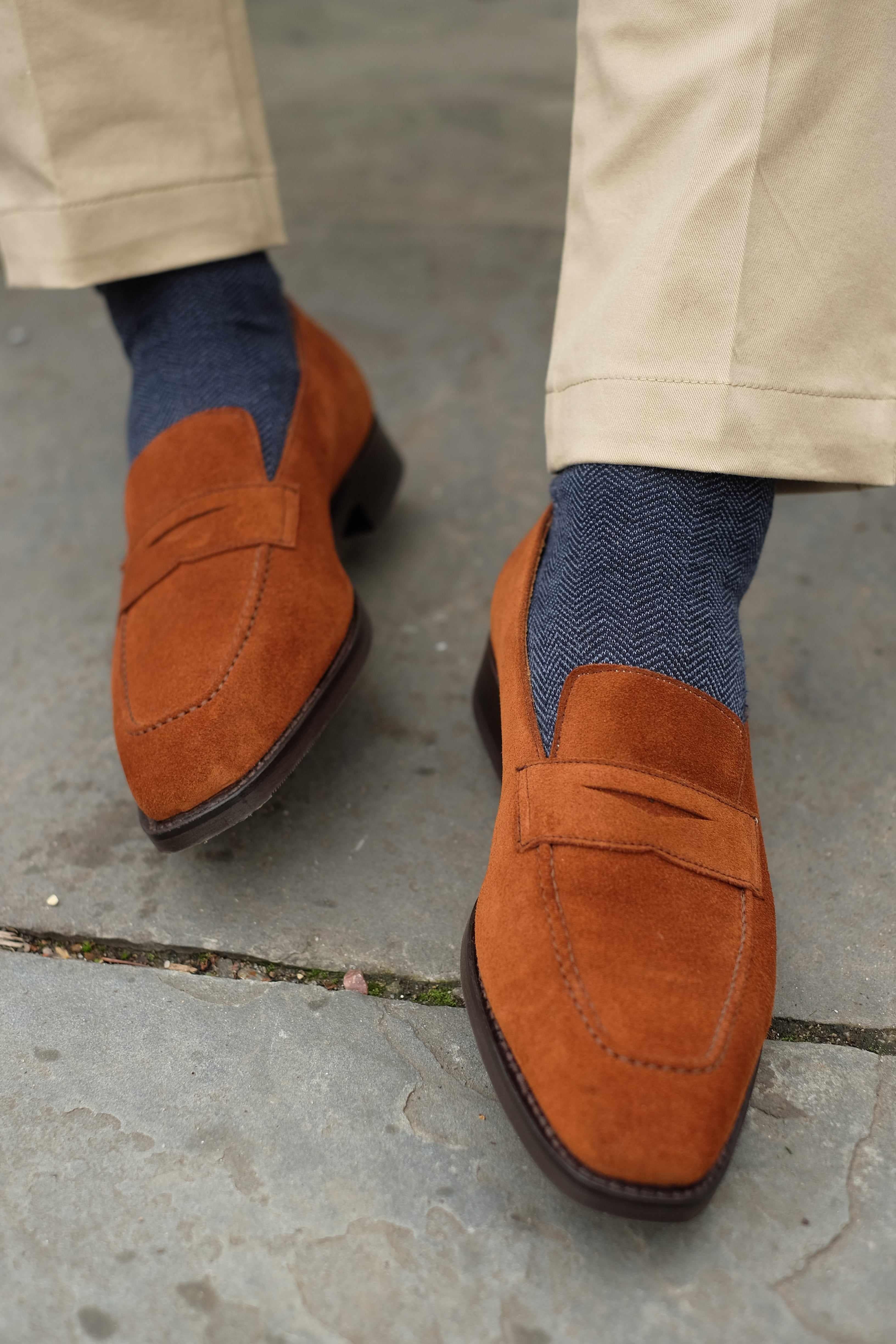 Washington - Cumin Suede-Penny Loafers-J.FitzPatrick Footwear