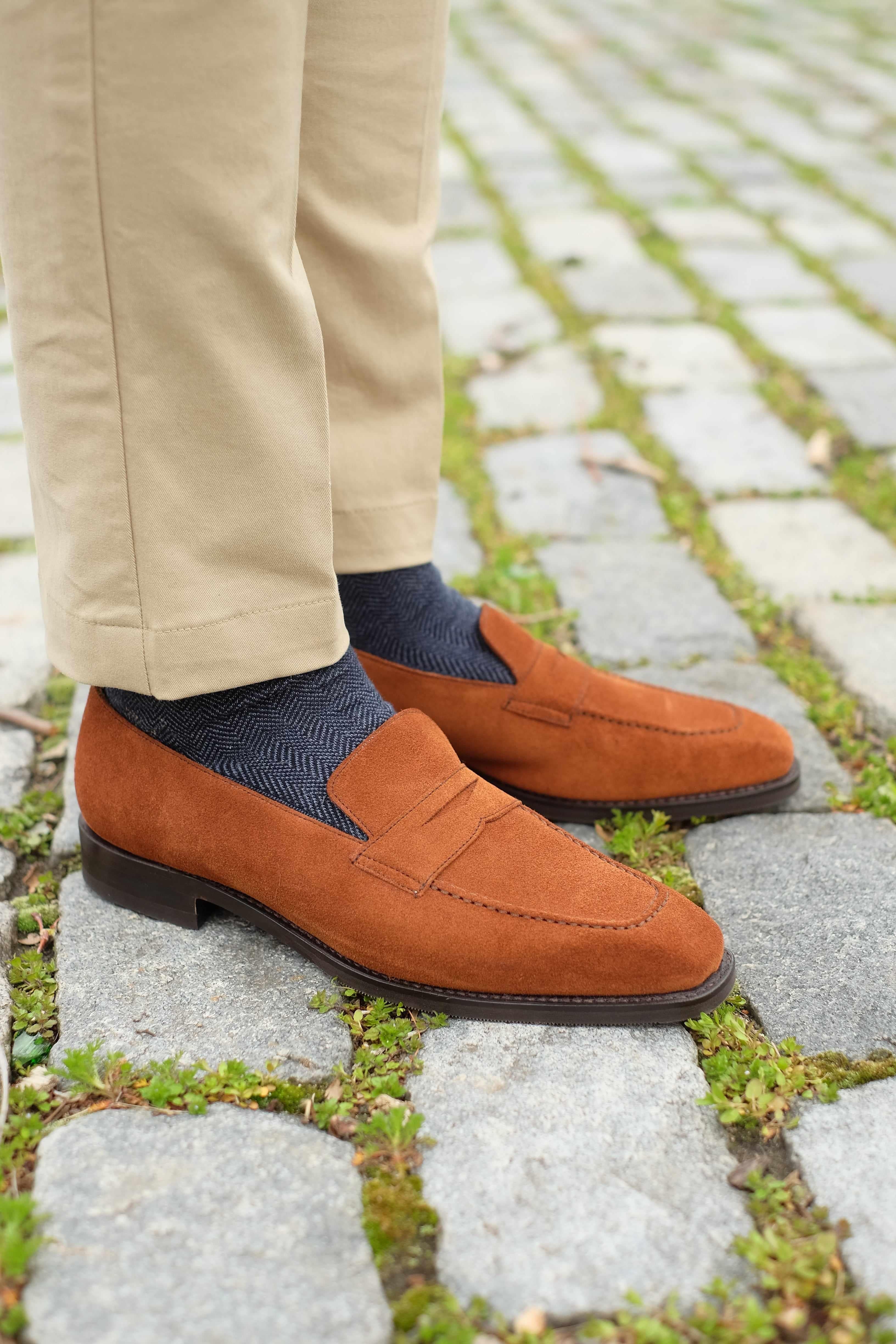 Washington - Cumin Suede-Penny Loafers-J.FitzPatrick Footwear