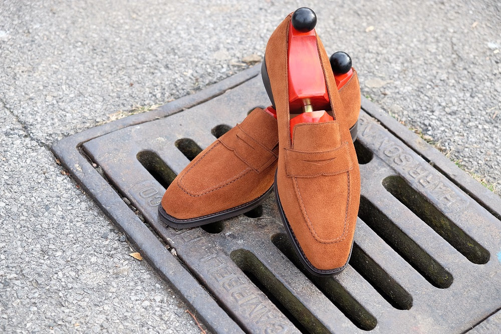 Washington - Cumin Suede-Penny Loafers-J.FitzPatrick Footwear