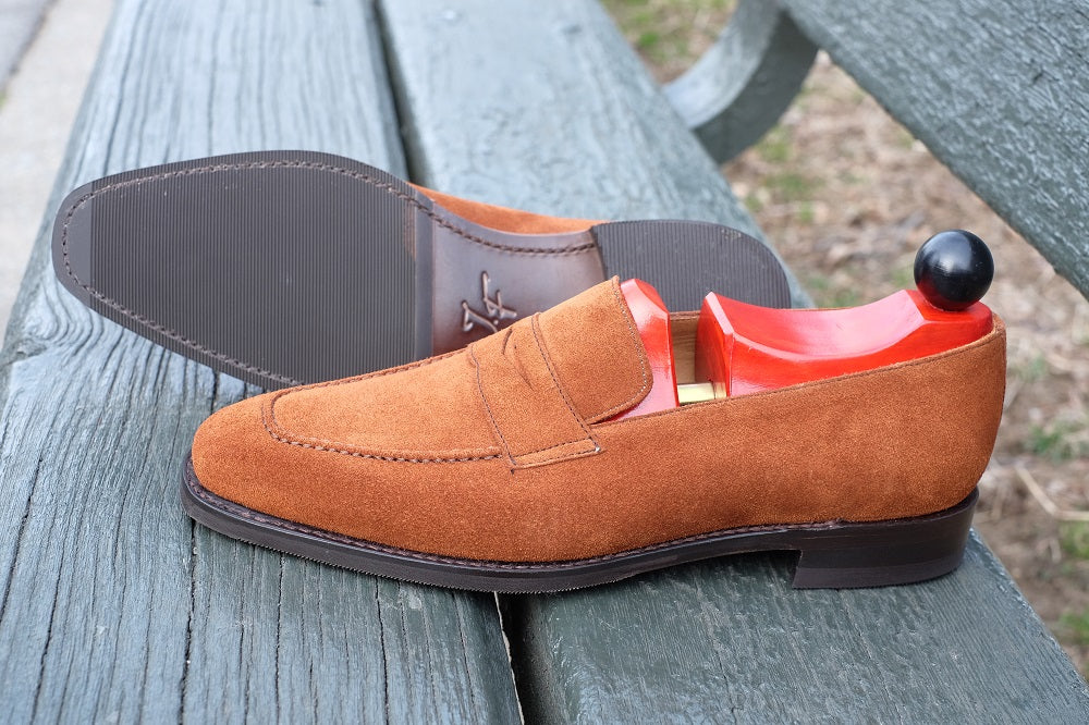 Washington - Cumin Suede-Penny Loafers-J.FitzPatrick Footwear