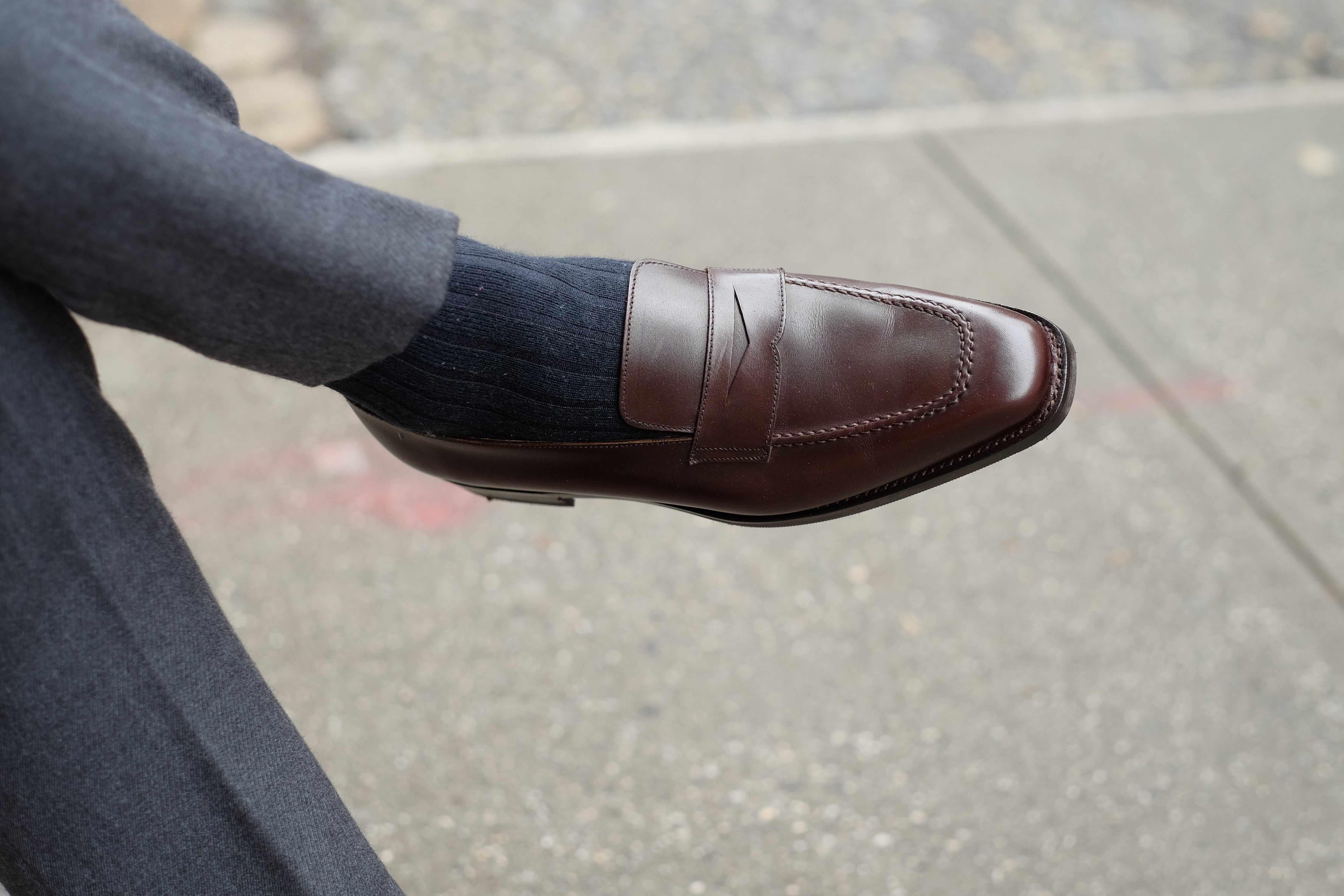 Washington - Dark Oak Calf-Penny Loafers-J.FitzPatrick Footwear