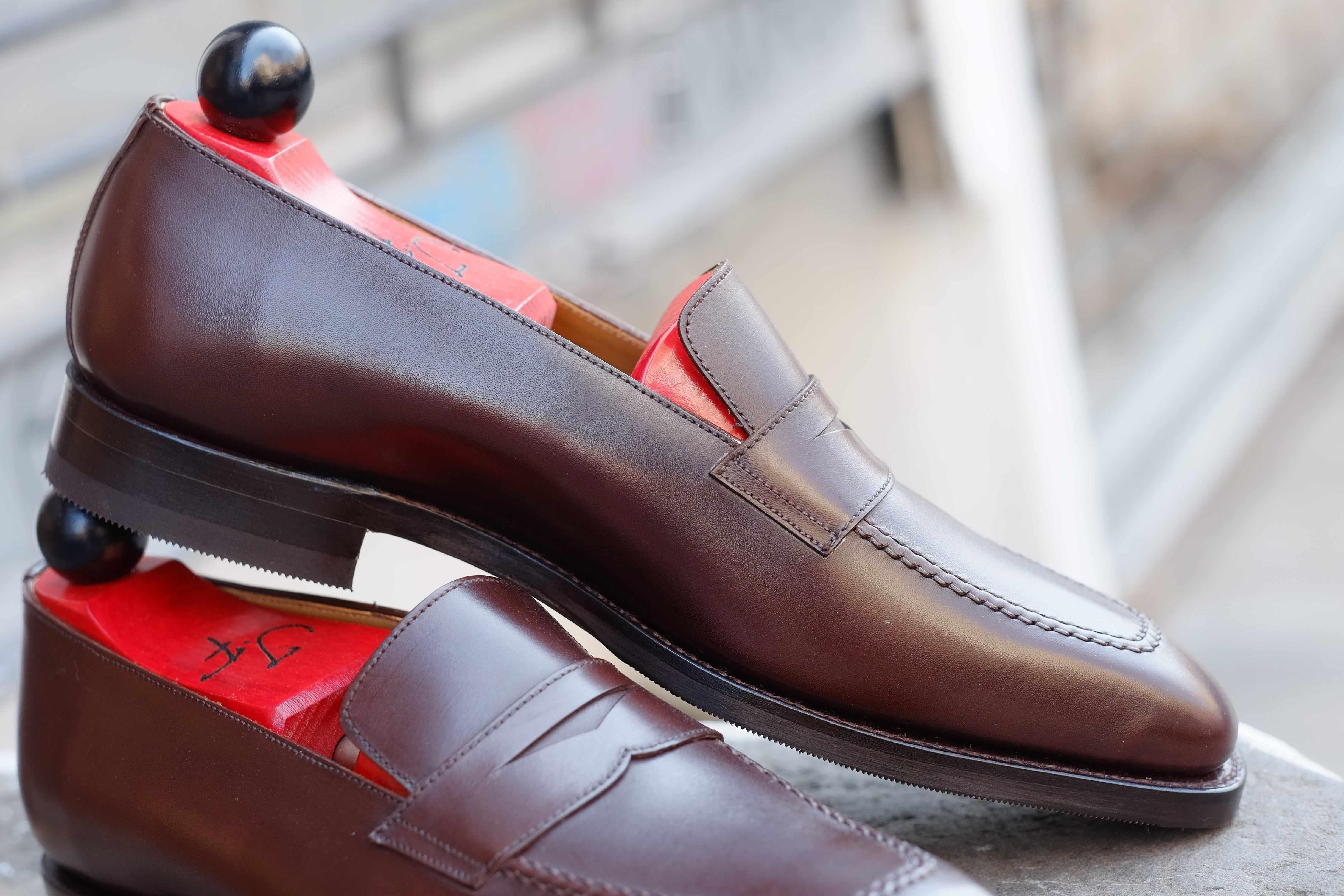 Washington - Dark Oak Calf-Penny Loafers-J.FitzPatrick Footwear