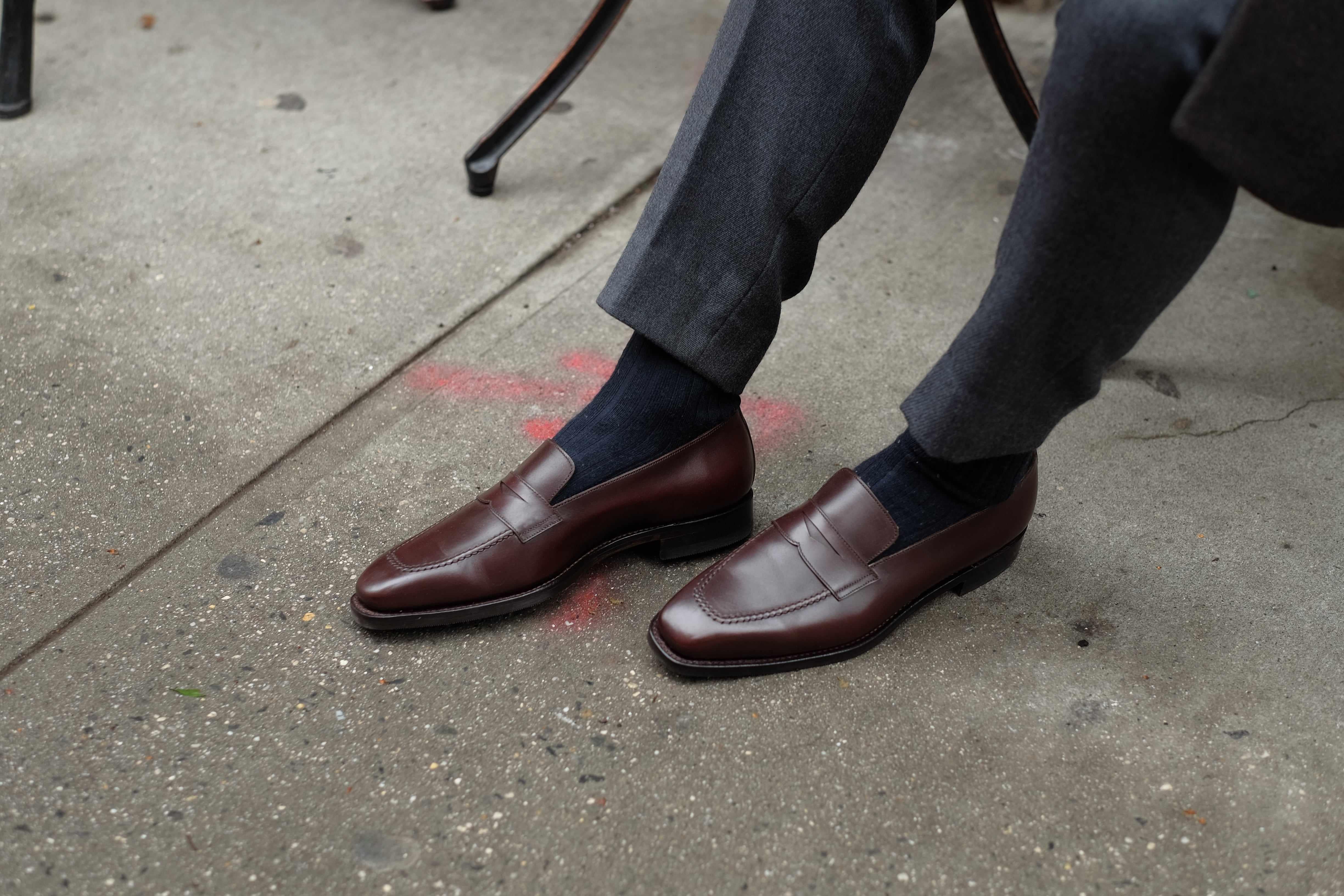 Washington - Dark Oak Calf-Penny Loafers-J.FitzPatrick Footwear