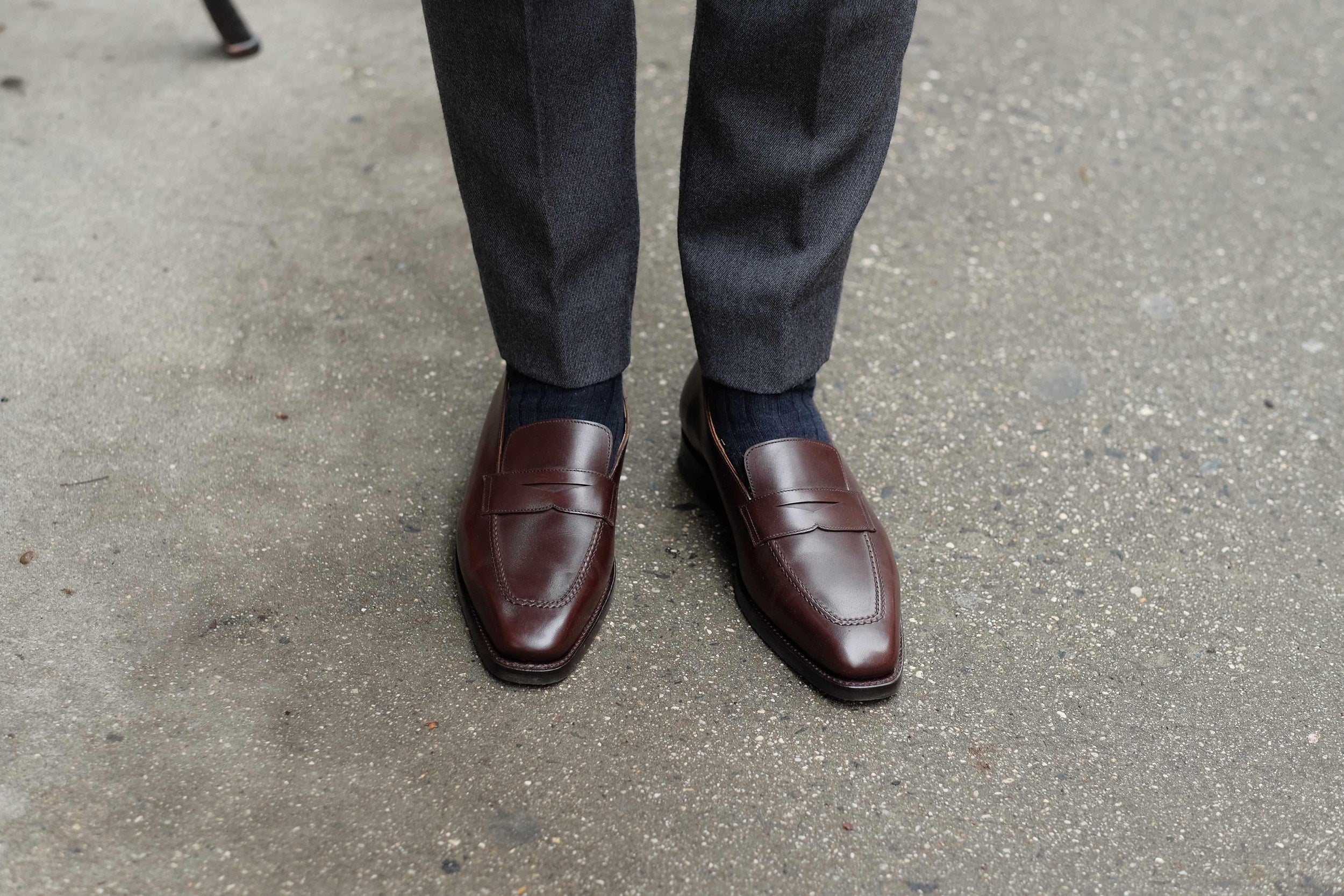 Washington - Dark Oak Calf-Penny Loafers-J.FitzPatrick Footwear