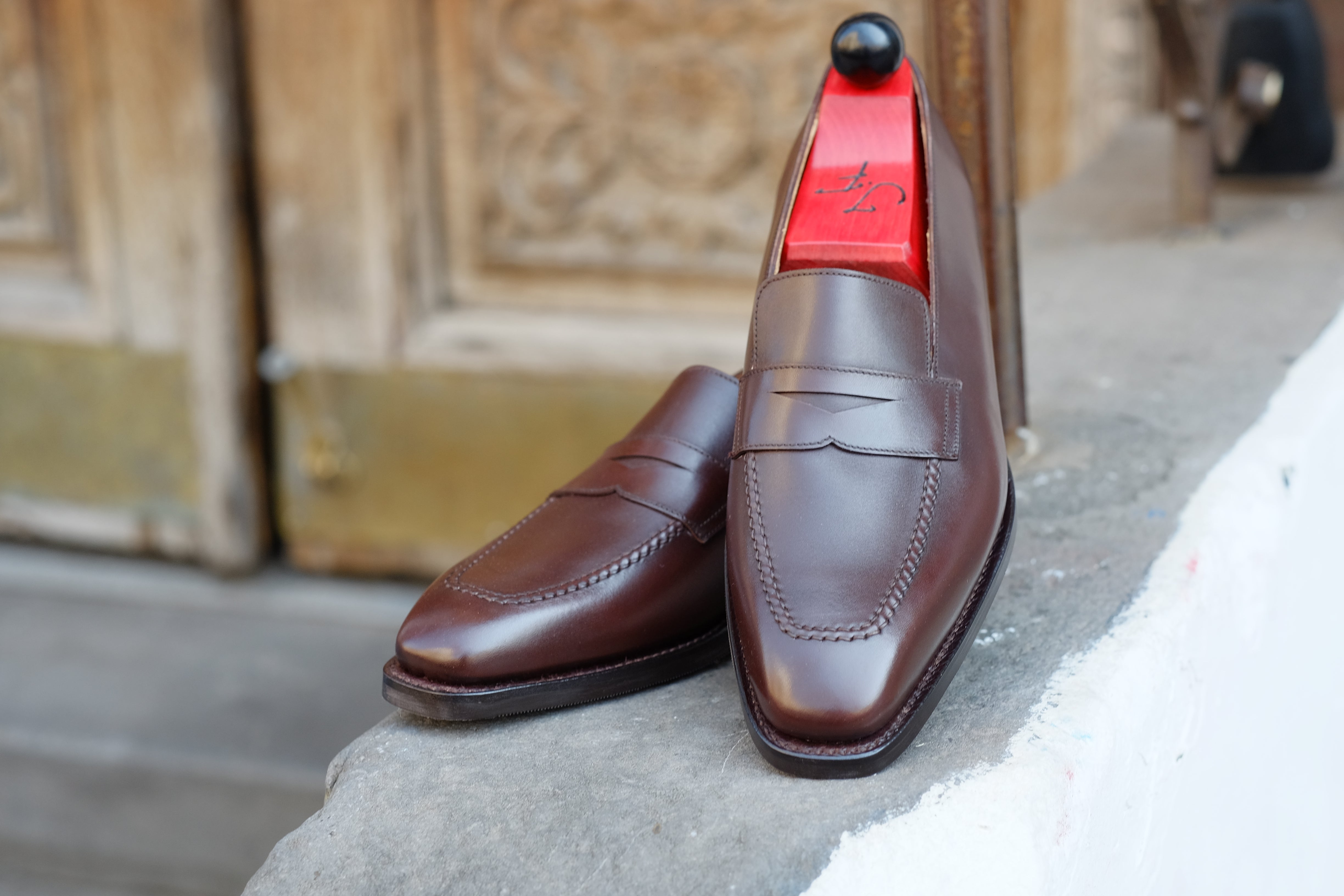 Washington - Dark Oak Calf-Penny Loafers-J.FitzPatrick Footwear