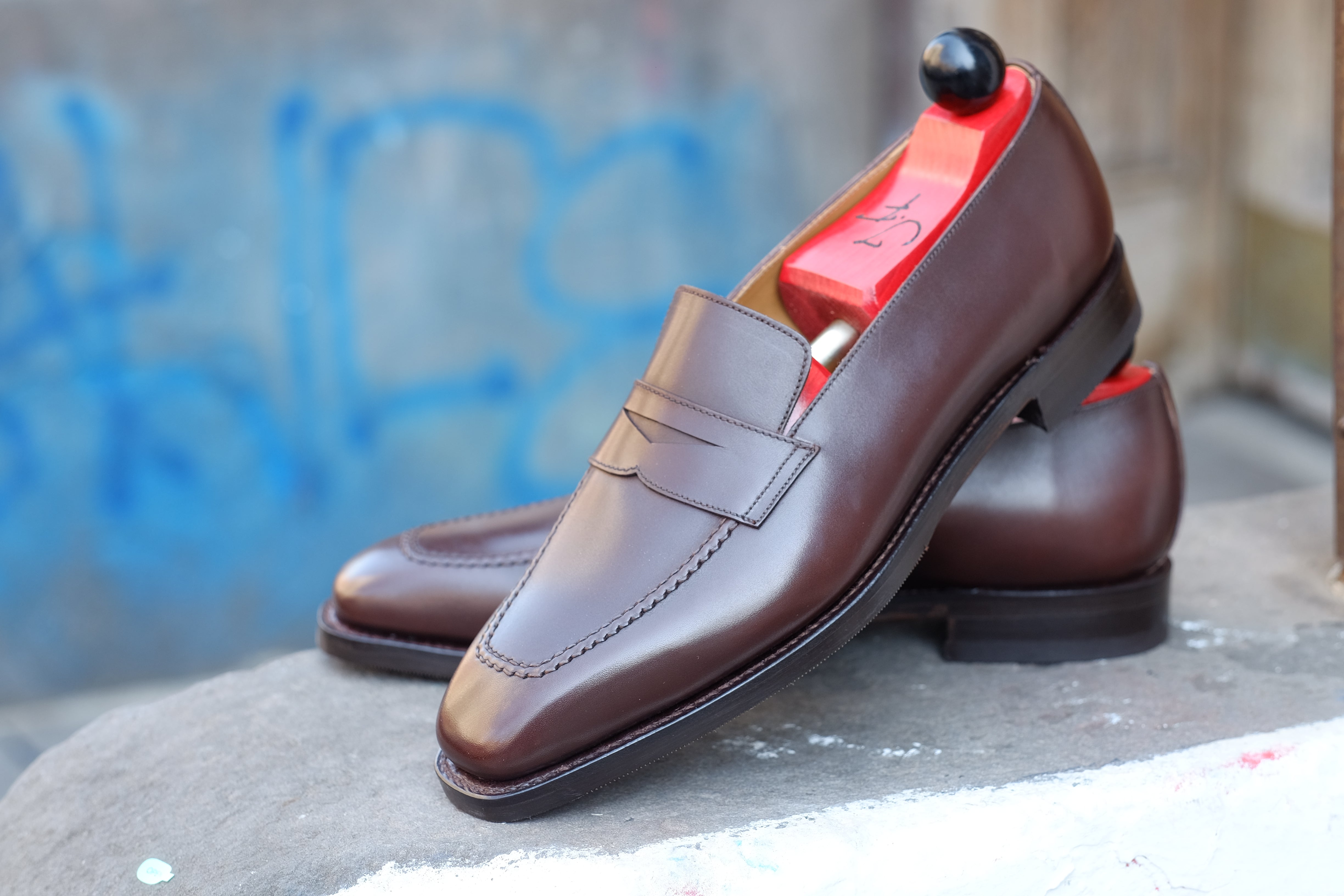 Washington - Dark Oak Calf-Penny Loafers-J.FitzPatrick Footwear