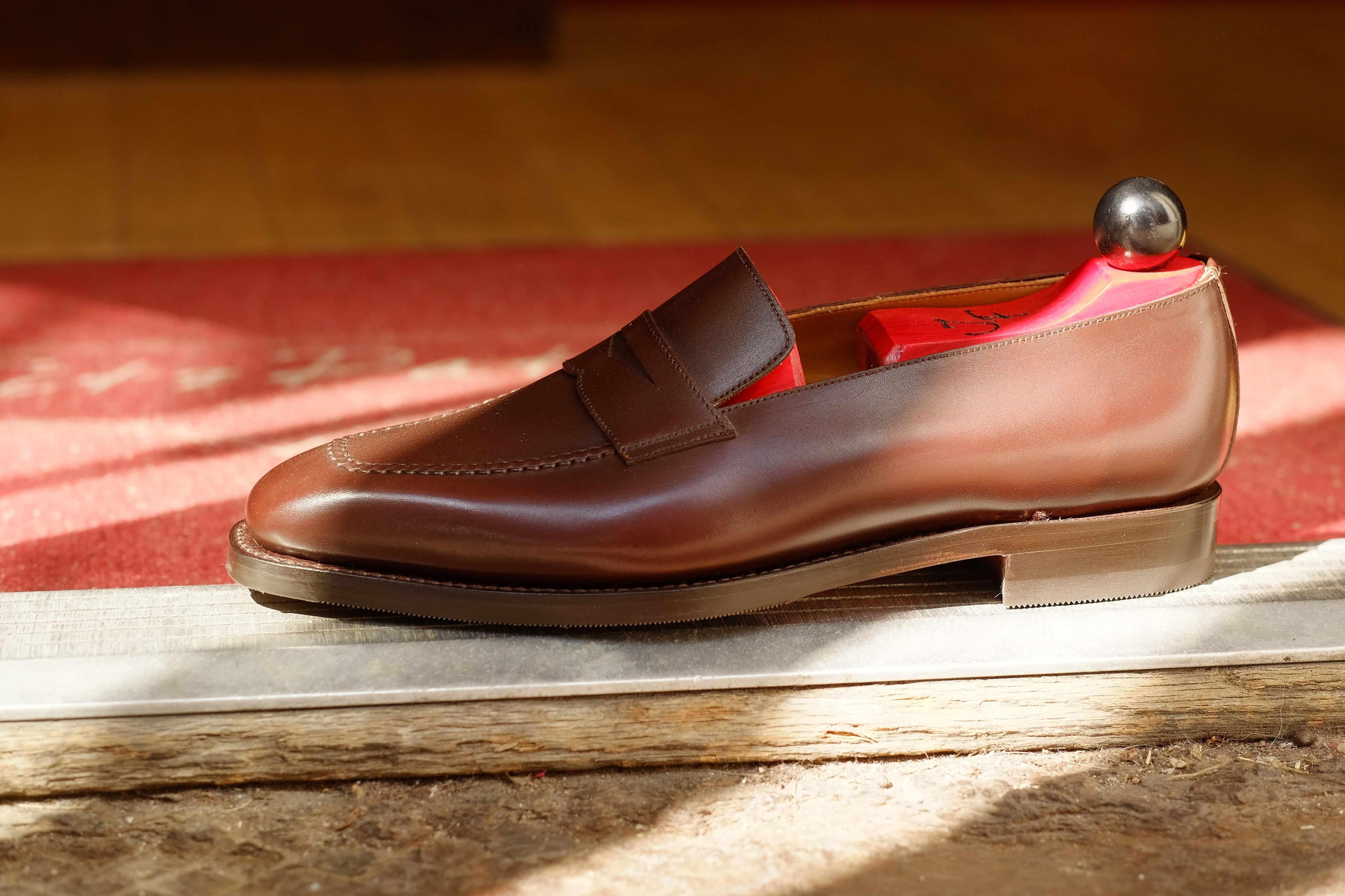 Washington - Dark Oak Calf-Penny Loafers-J.FitzPatrick Footwear