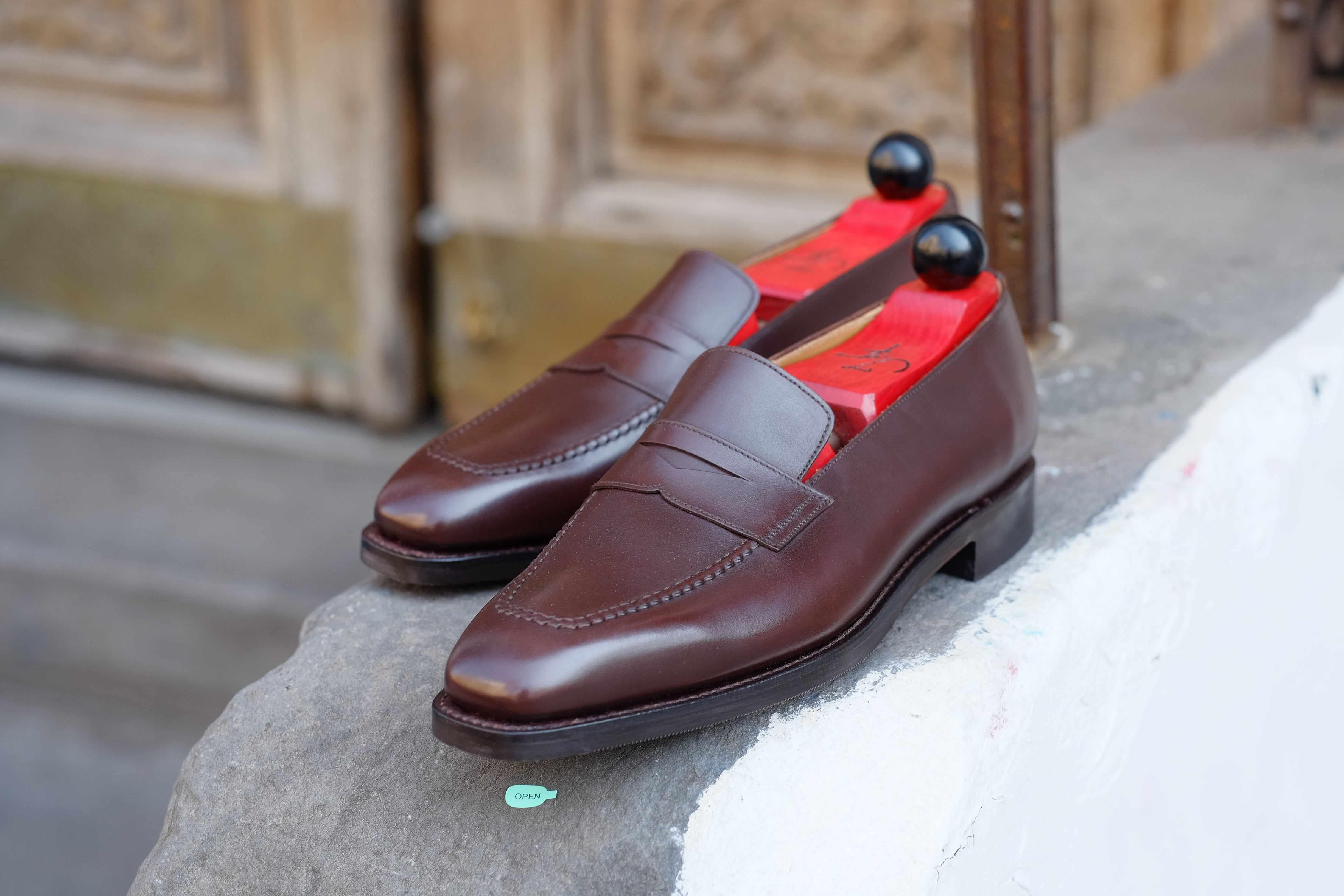 Washington - Dark Oak Calf-Penny Loafers-J.FitzPatrick Footwear