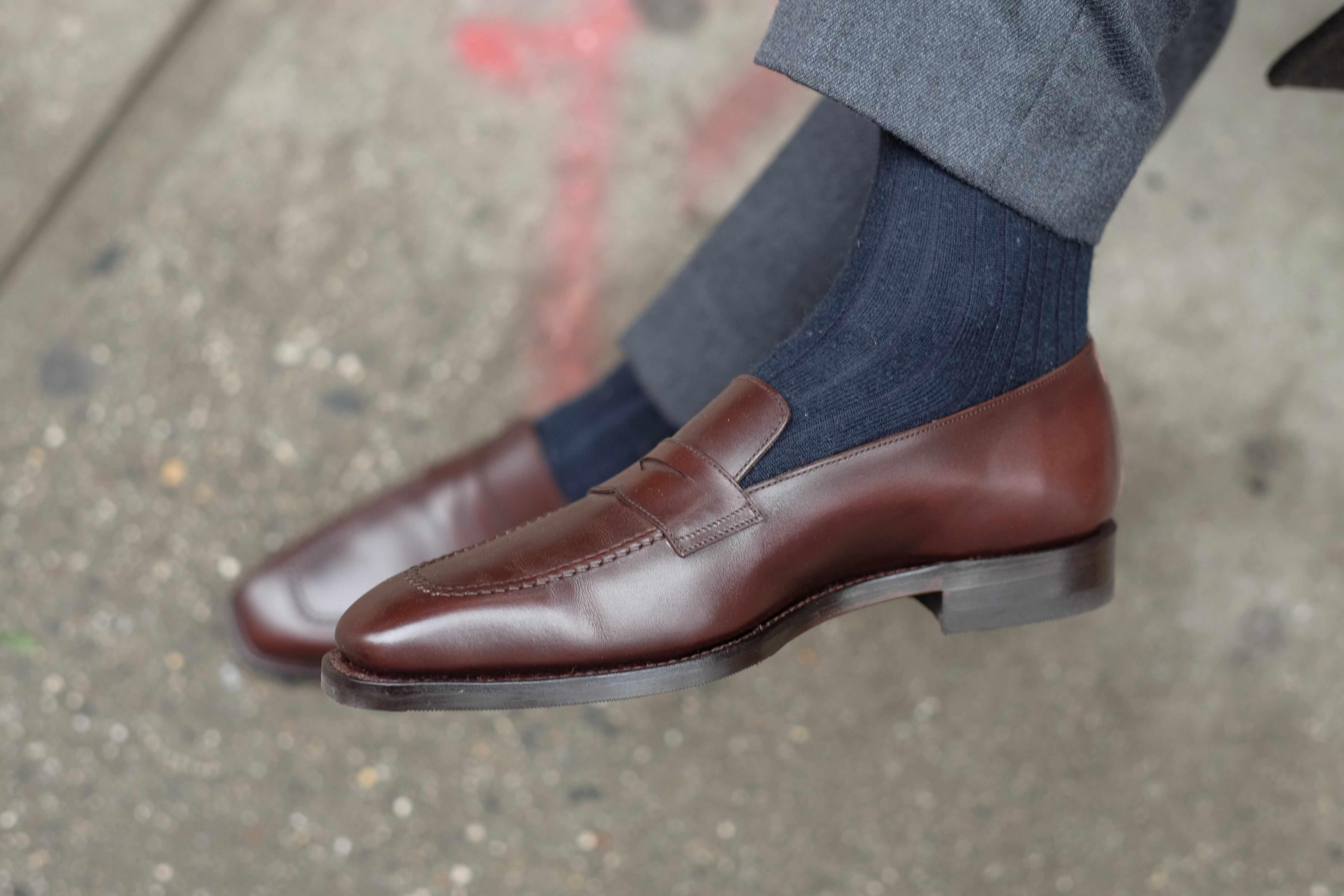 Washington - Dark Oak Calf-Penny Loafers-J.FitzPatrick Footwear