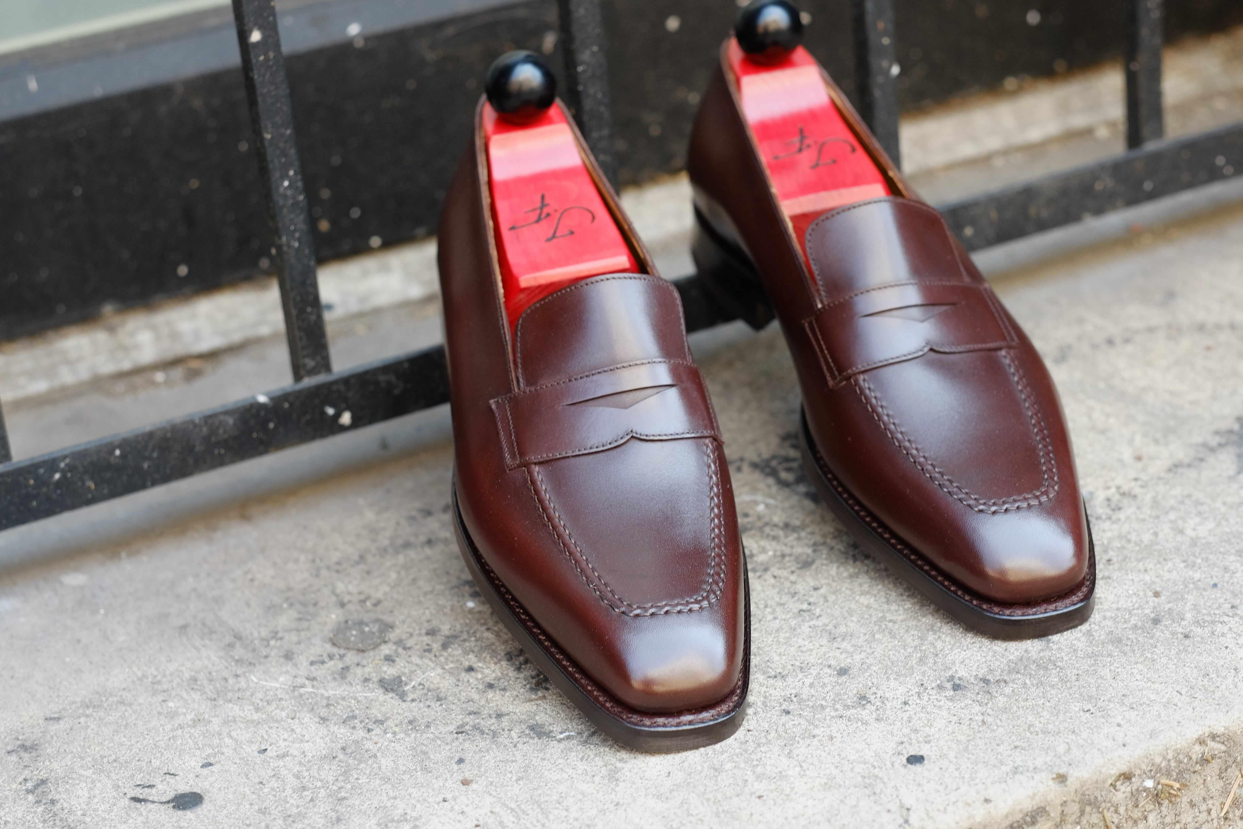 Washington - Dark Oak Calf-Penny Loafers-J.FitzPatrick Footwear