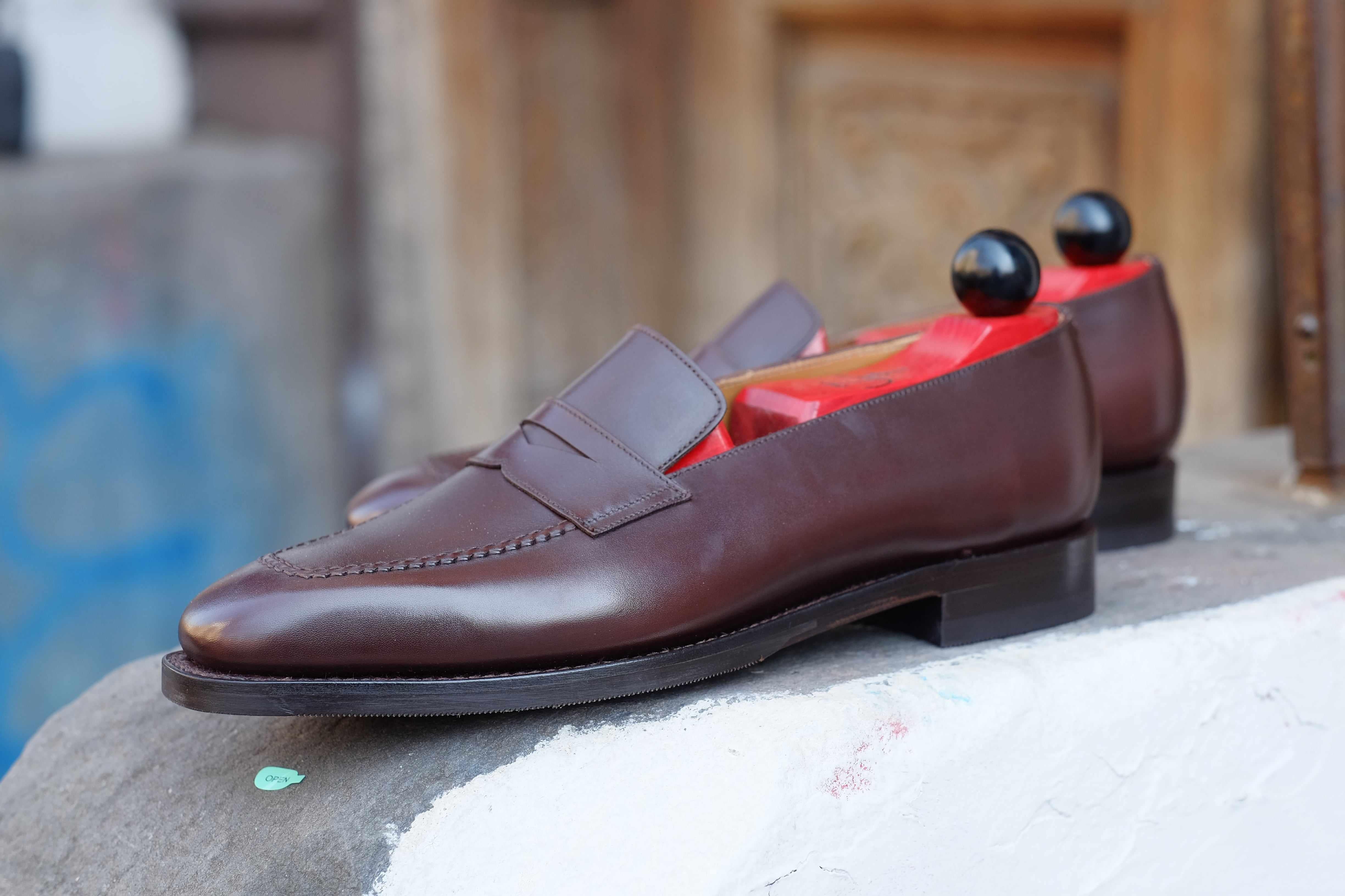 Washington - Dark Oak Calf-Penny Loafers-J.FitzPatrick Footwear